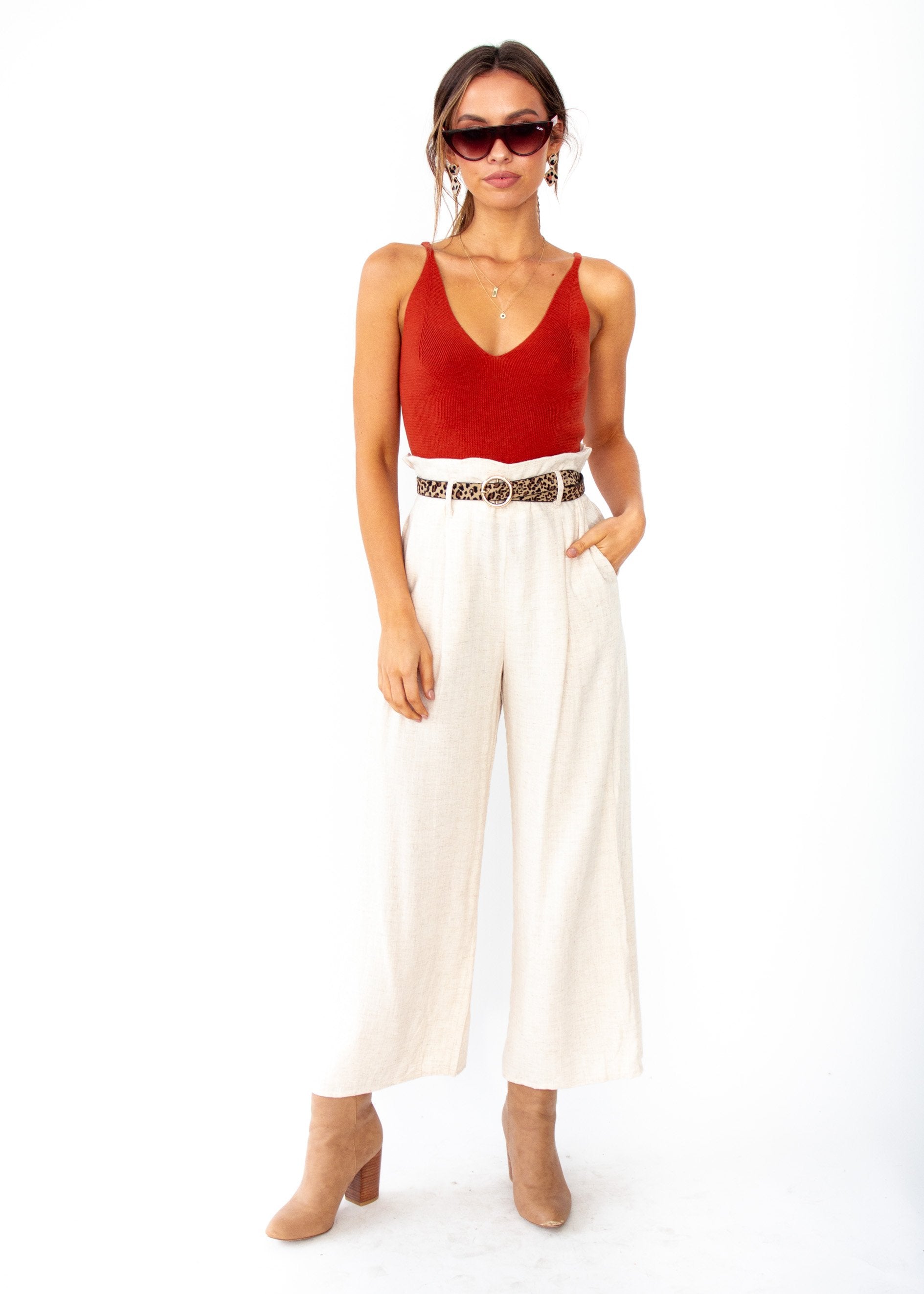 Adelia Knit Cami - Rust
