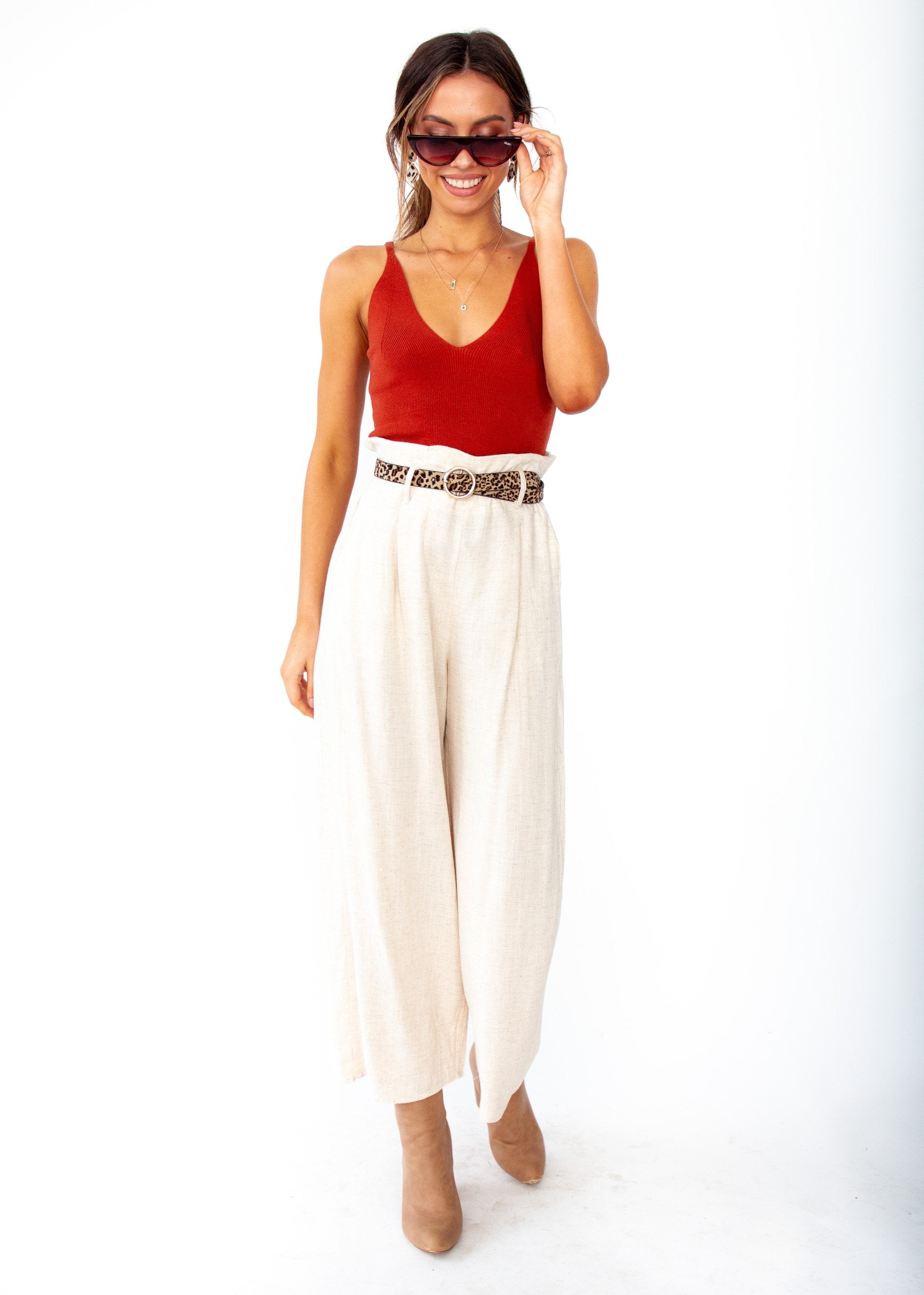 Adelia Knit Cami - Rust