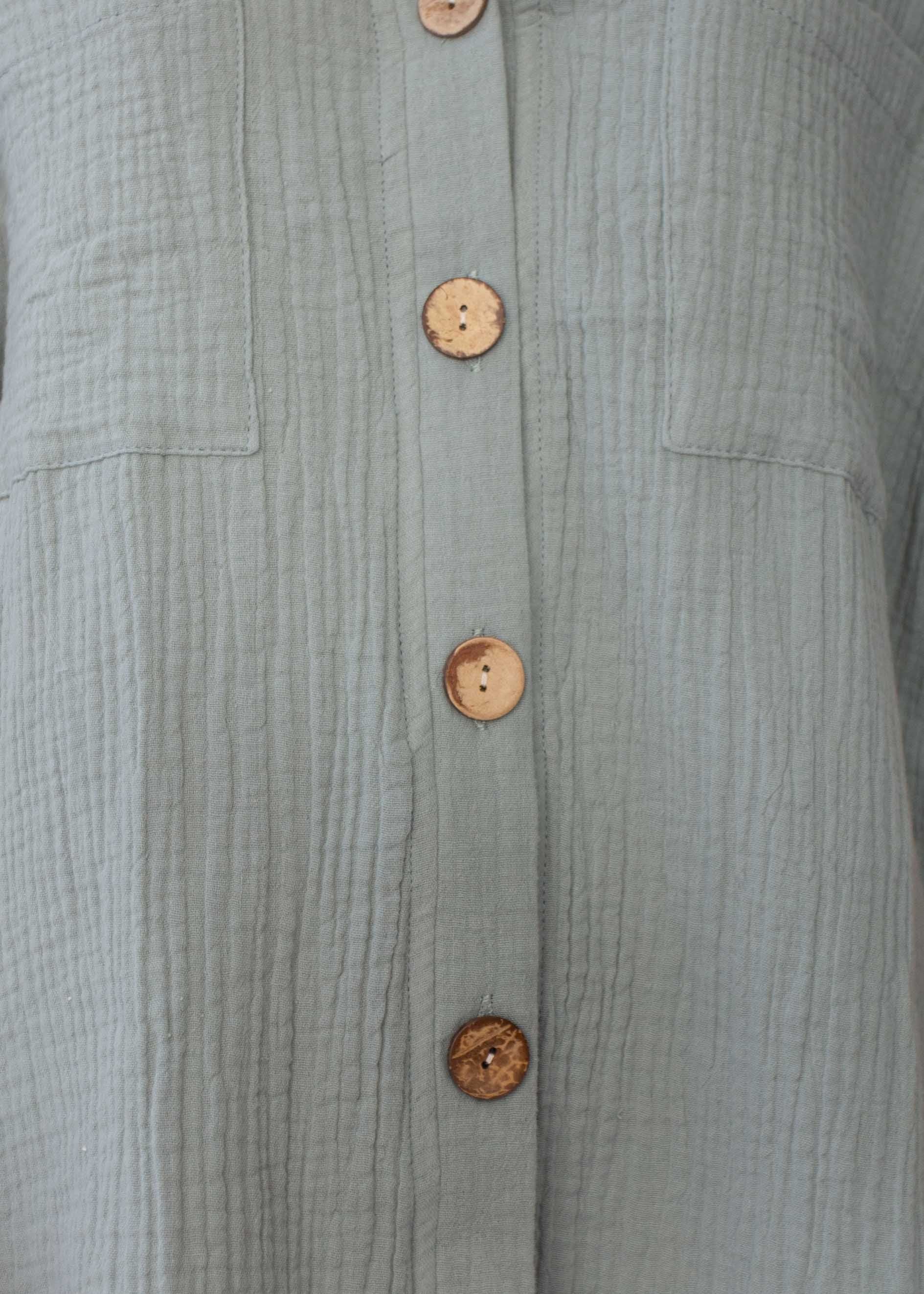 Mine To Keep Cotton Shirt - Sage