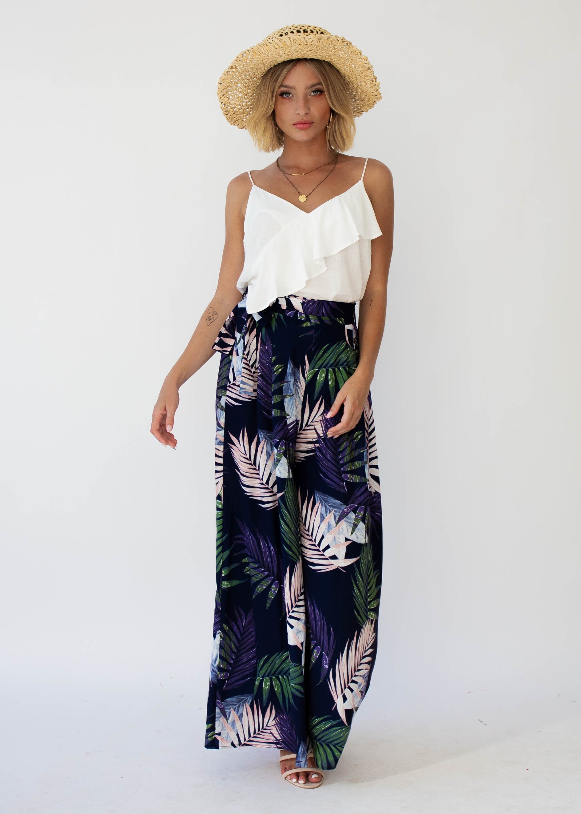 Little Love Pants - Navy Palm