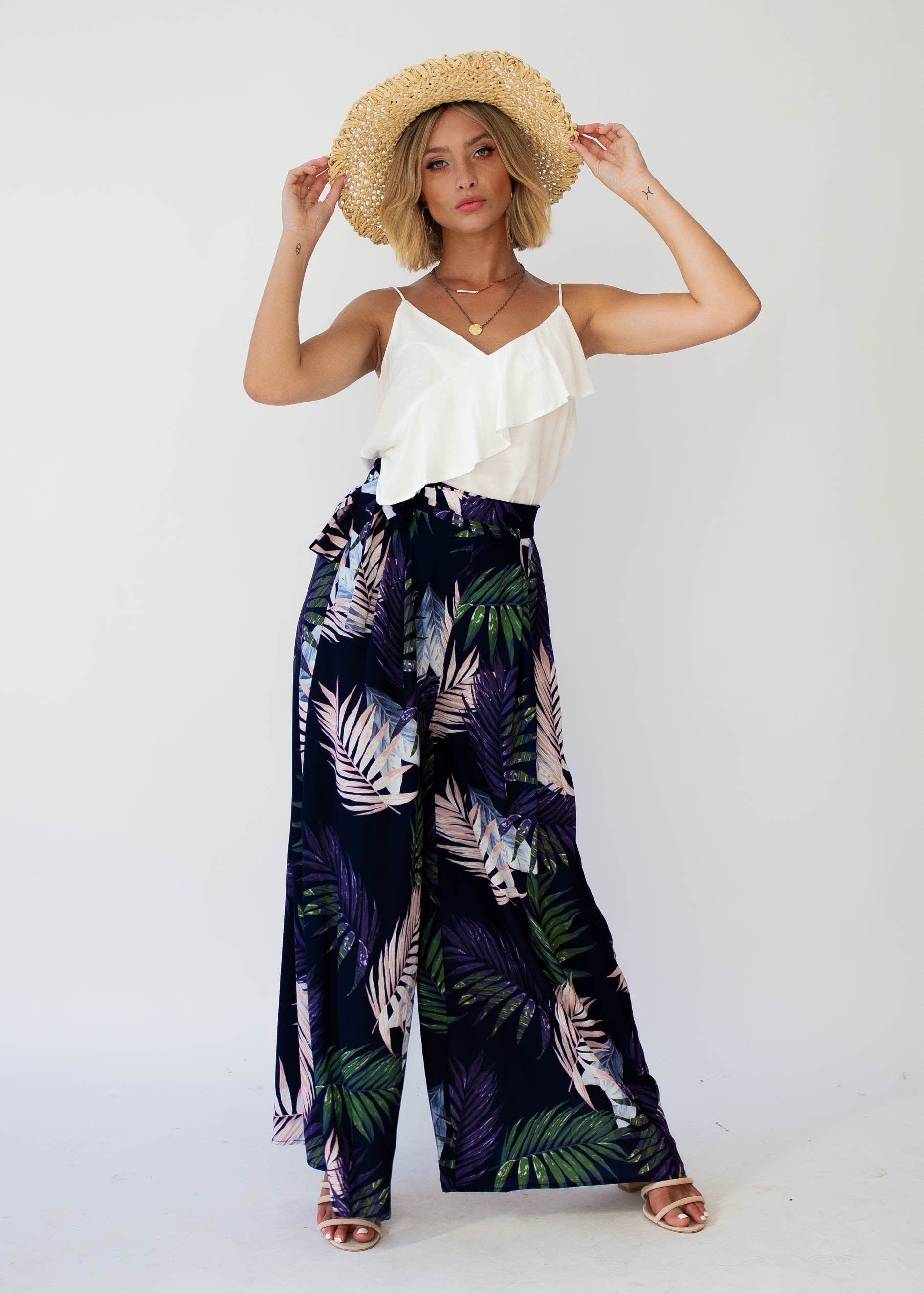 Little Love Pants - Navy Palm