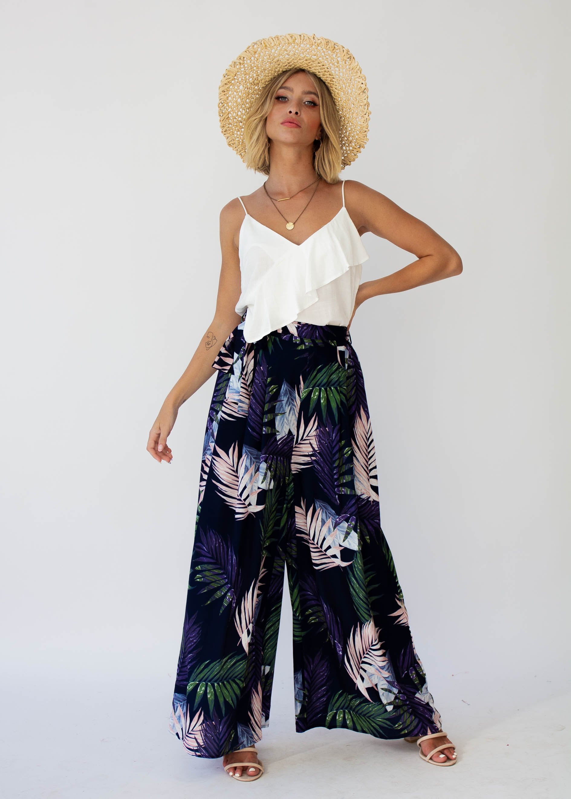 Little Love Pants - Navy Palm