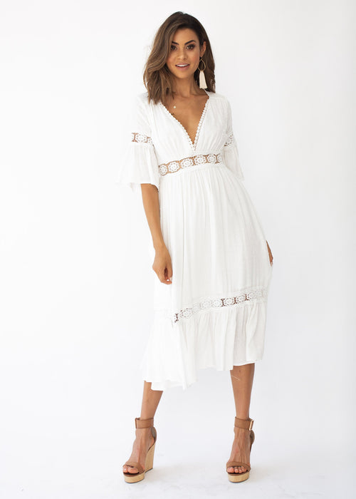 Radiate Midi Dress - White