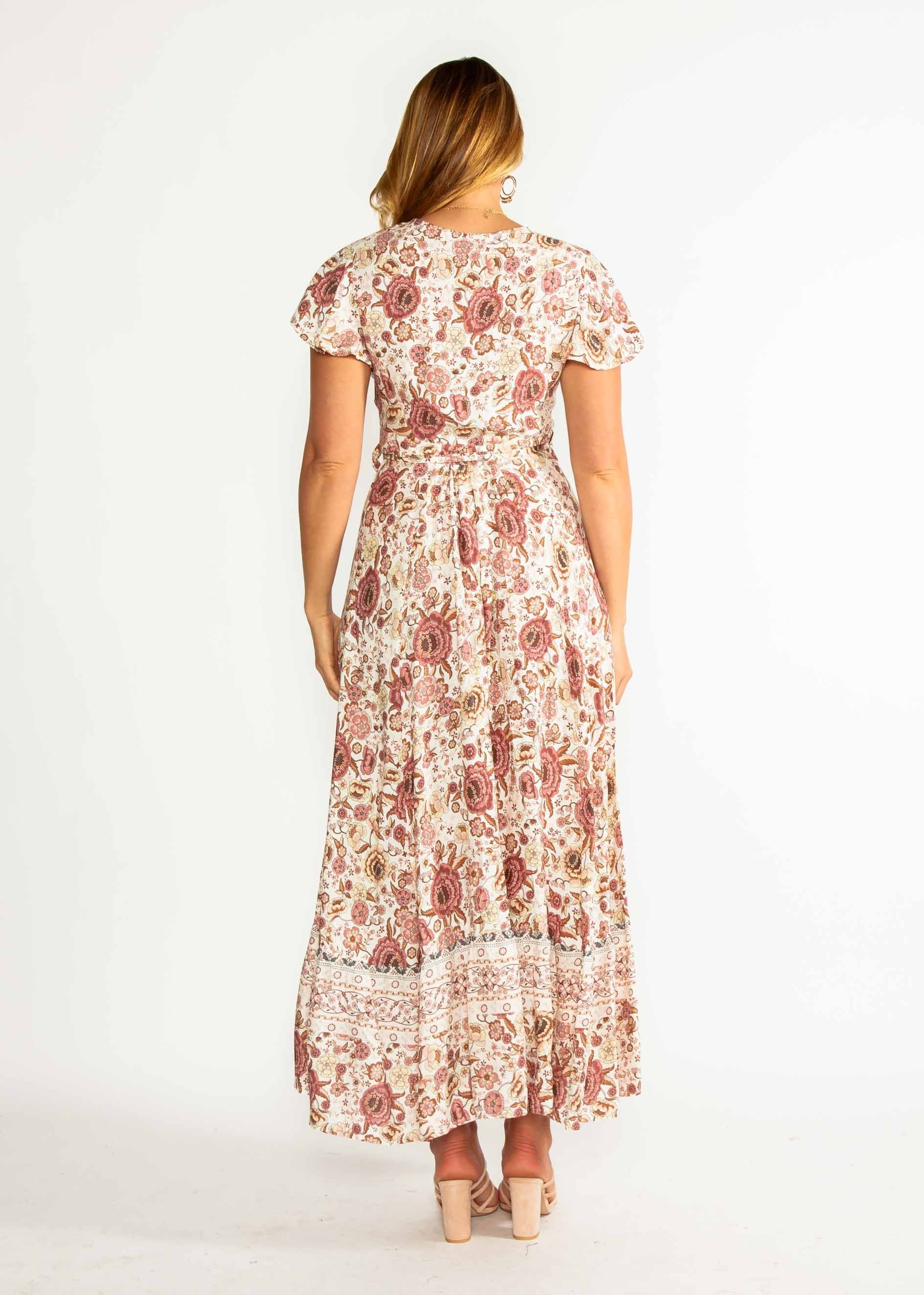 Mackenzie Wrap Maxi Dress - Vintage Rose