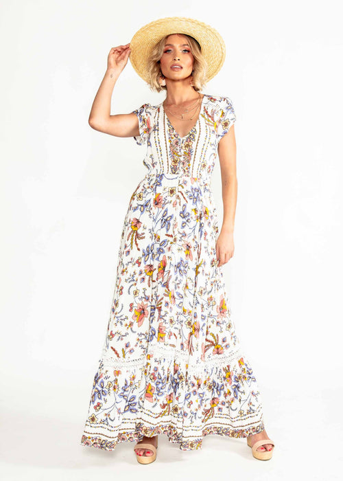 Carmen Maxi Dress - Floral Harvest