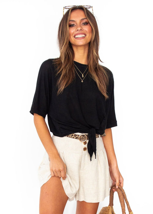 Women's Atlas Tie Tee - Black