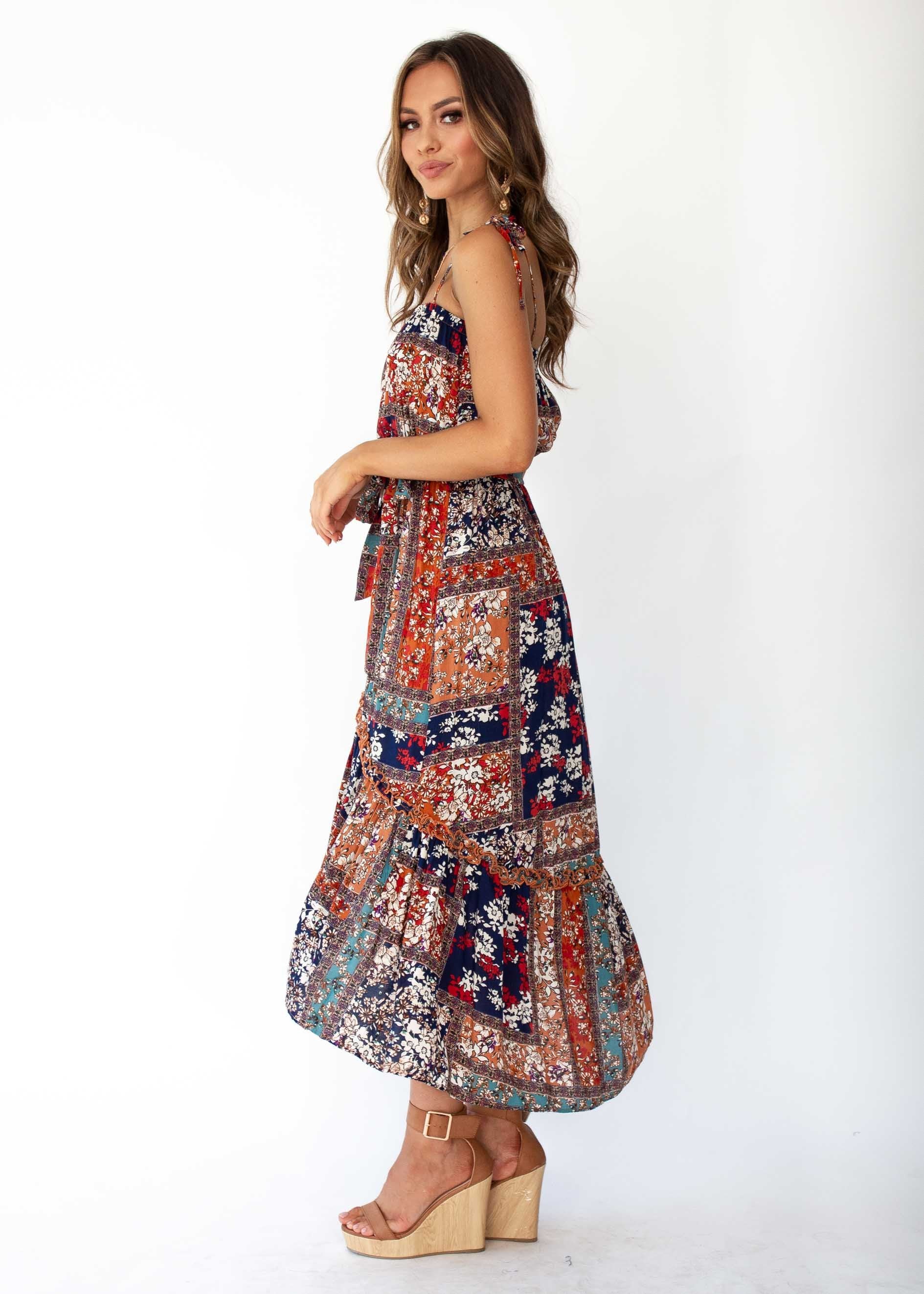 Nathalia Hi-Lo Midi Dress - Moroccan Floral