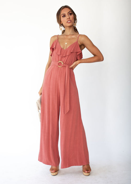 Unforgettable Wide Leg Pantsuit - Rose