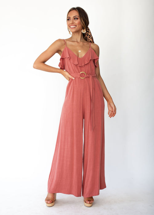 Unforgettable Wide Leg Pantsuit - Rose