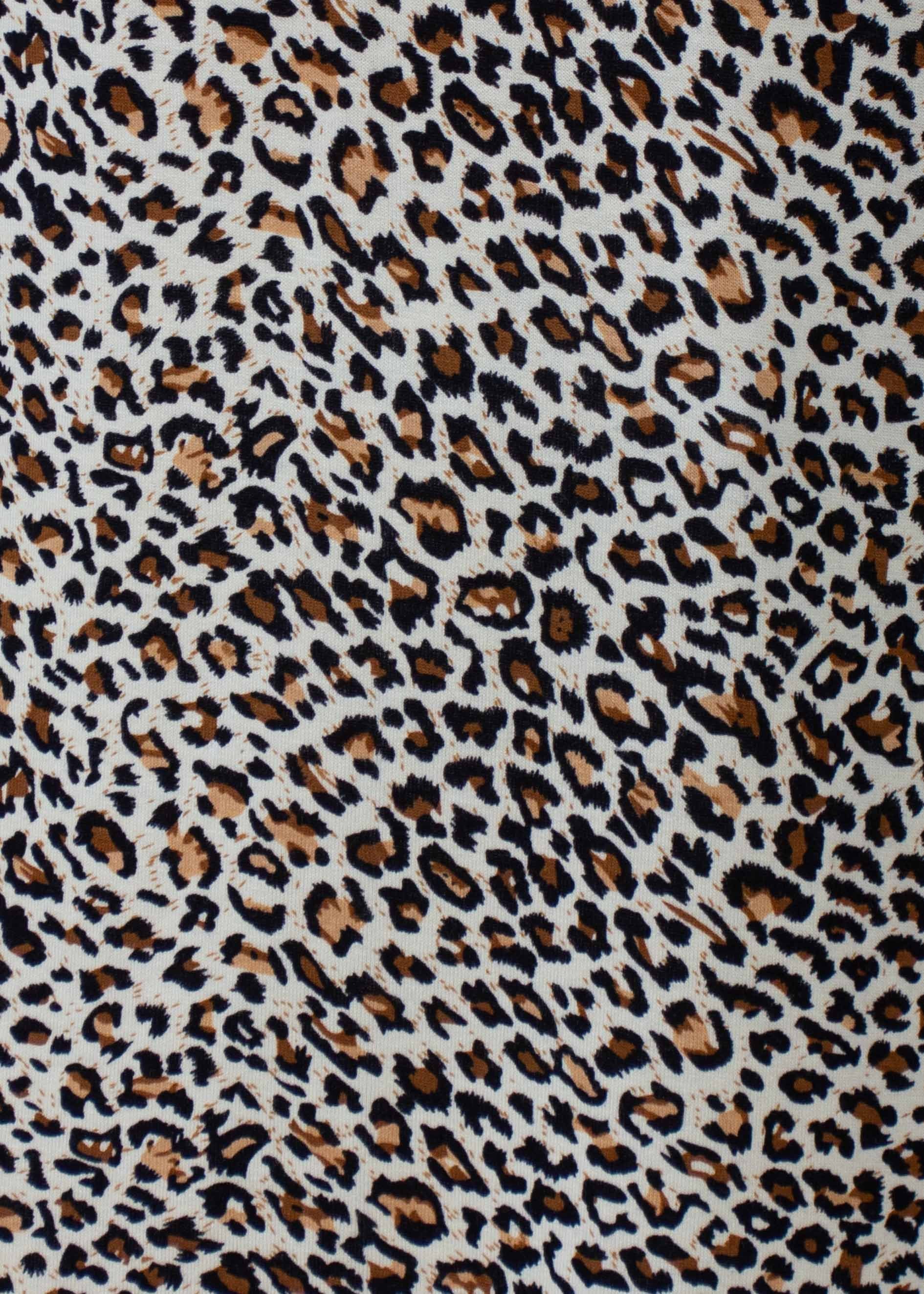 Temptation Jersey Tee - Tan Leopard