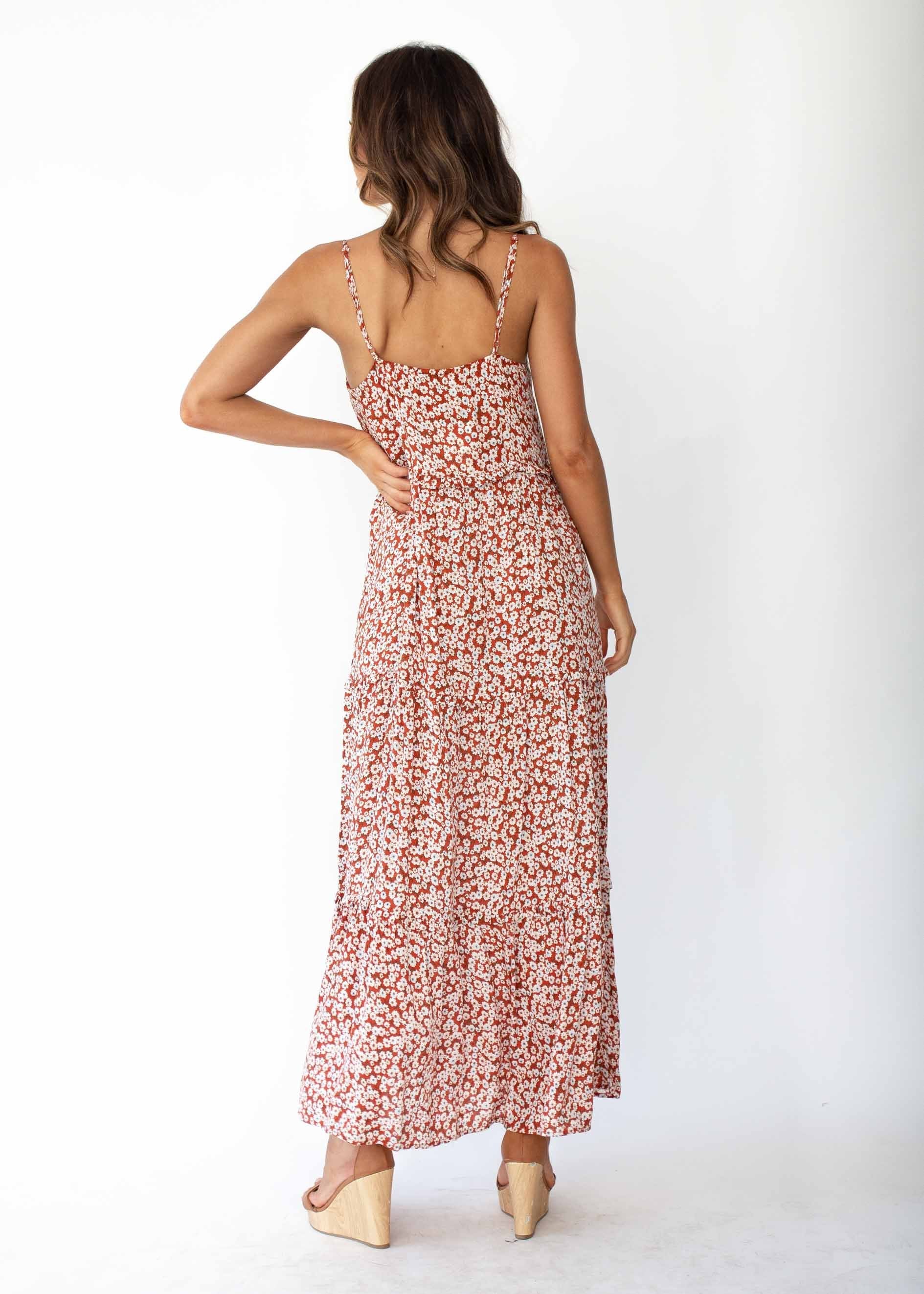 Alani Maxi Dress - Red Floral