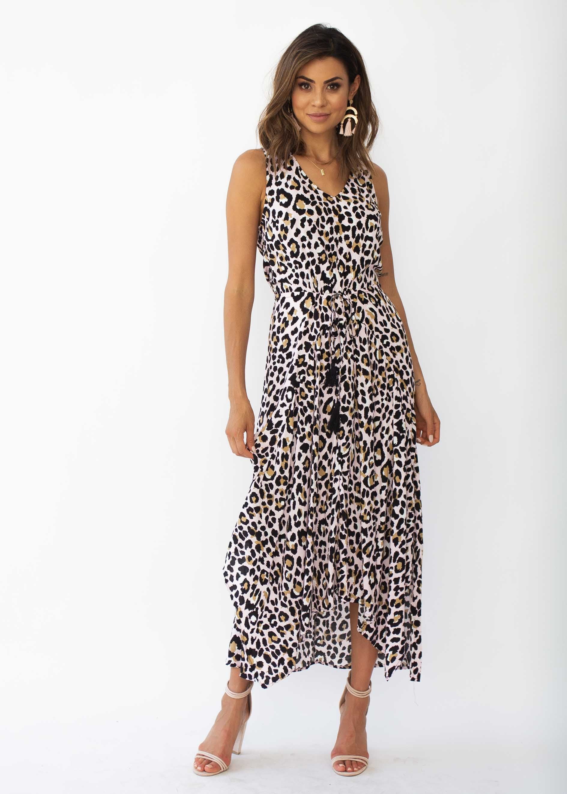 Kaycee Maxi Dress	- Blush Leopard