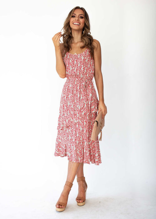 Lost In Japan Midi Dress - Cherry Blossom