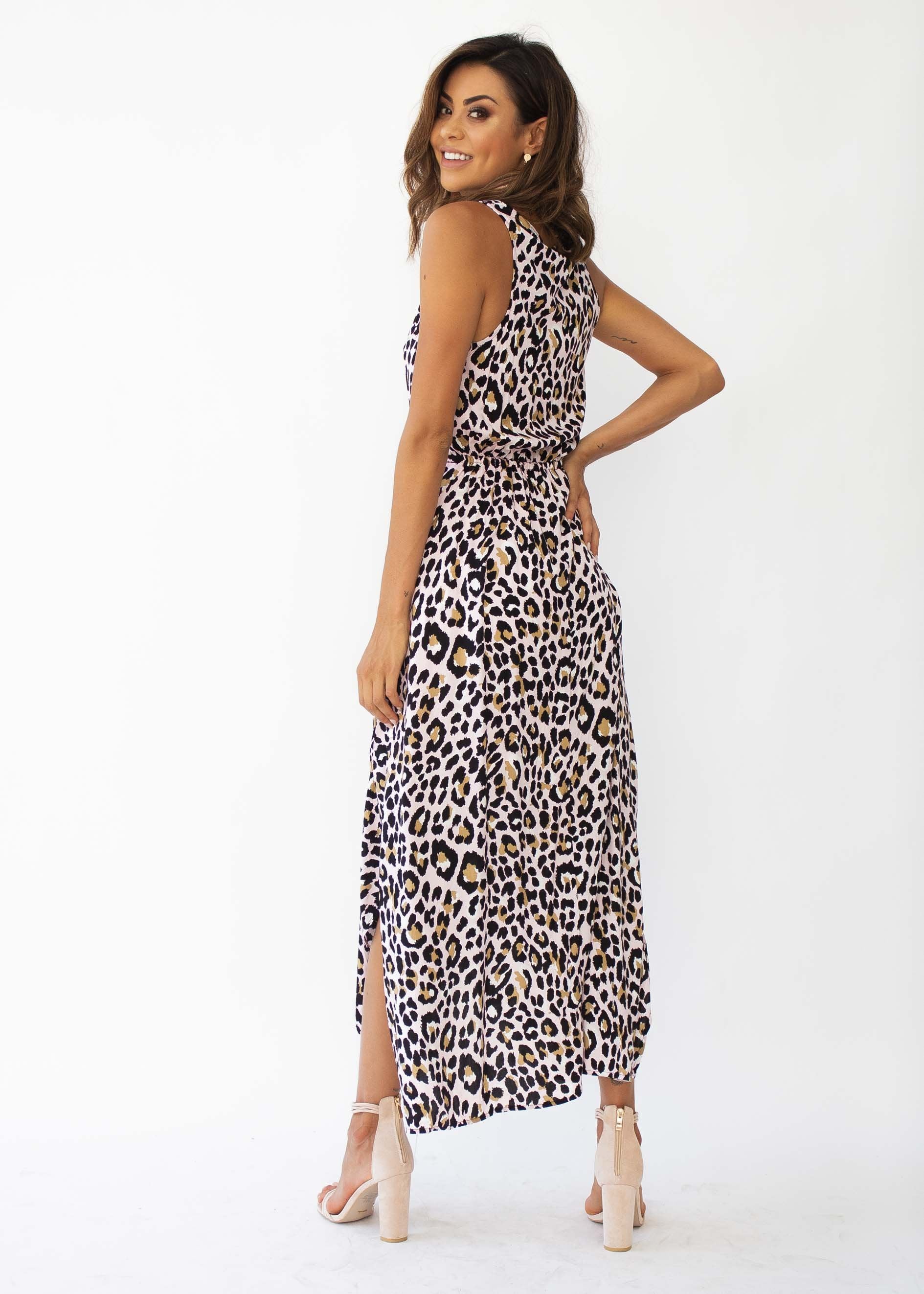 Kaycee Maxi Dress	- Blush Leopard
