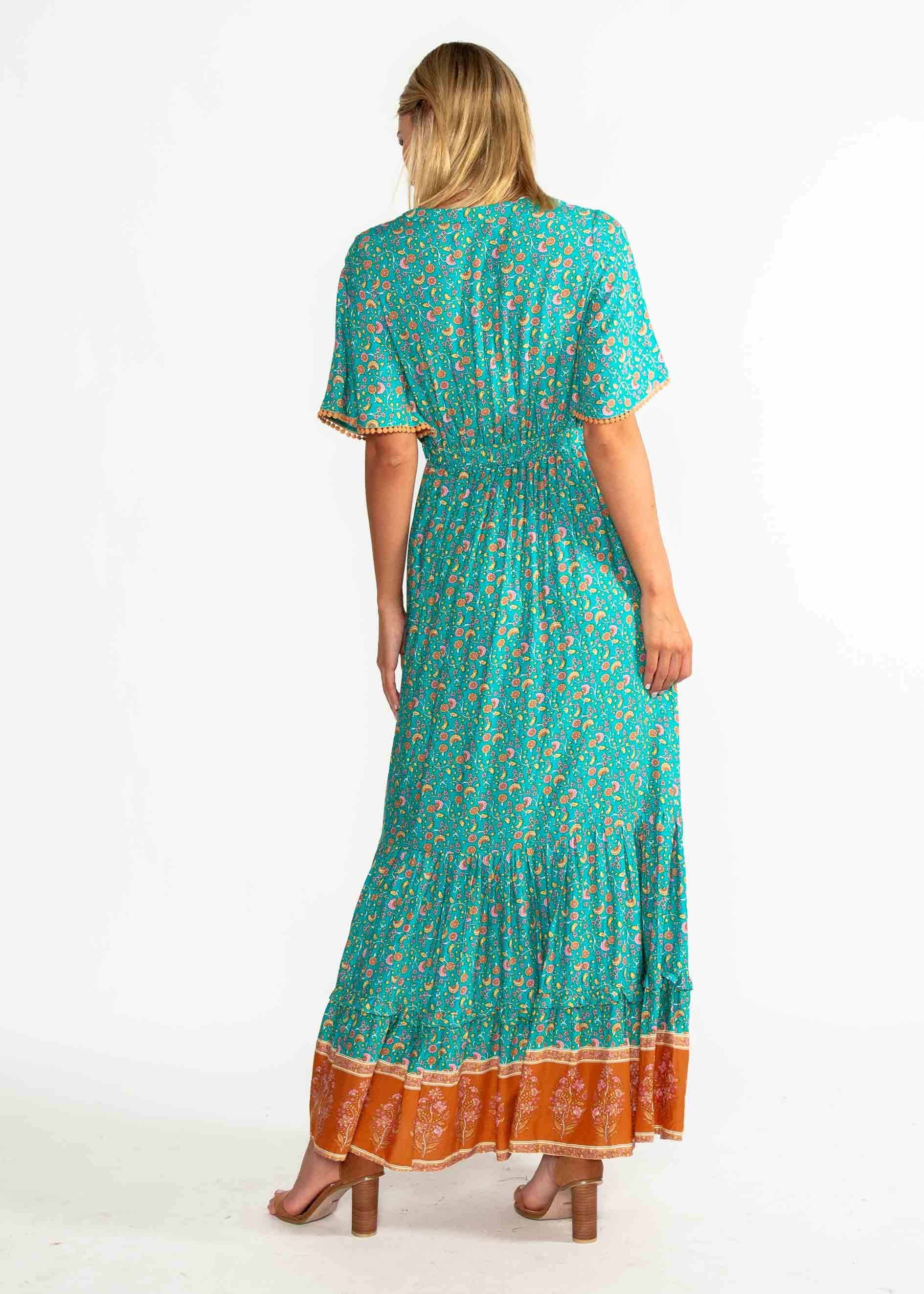 Serenity Maxi Dress - Turquoise Floral