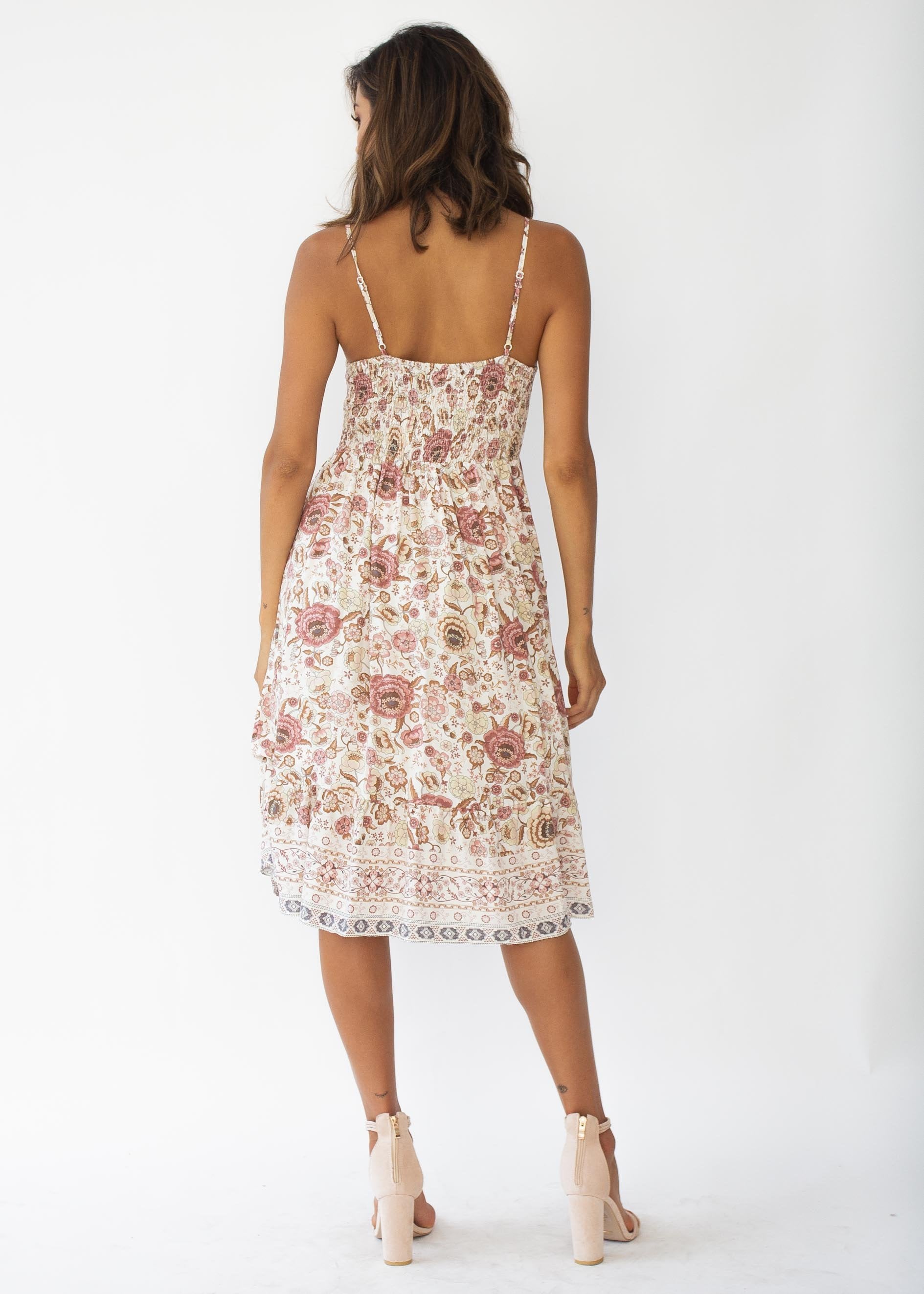 Haven Midi Dress - Vintage Rose