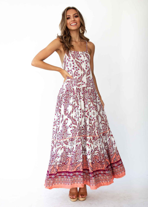 Amira Maxi Dress - Rose Paisley