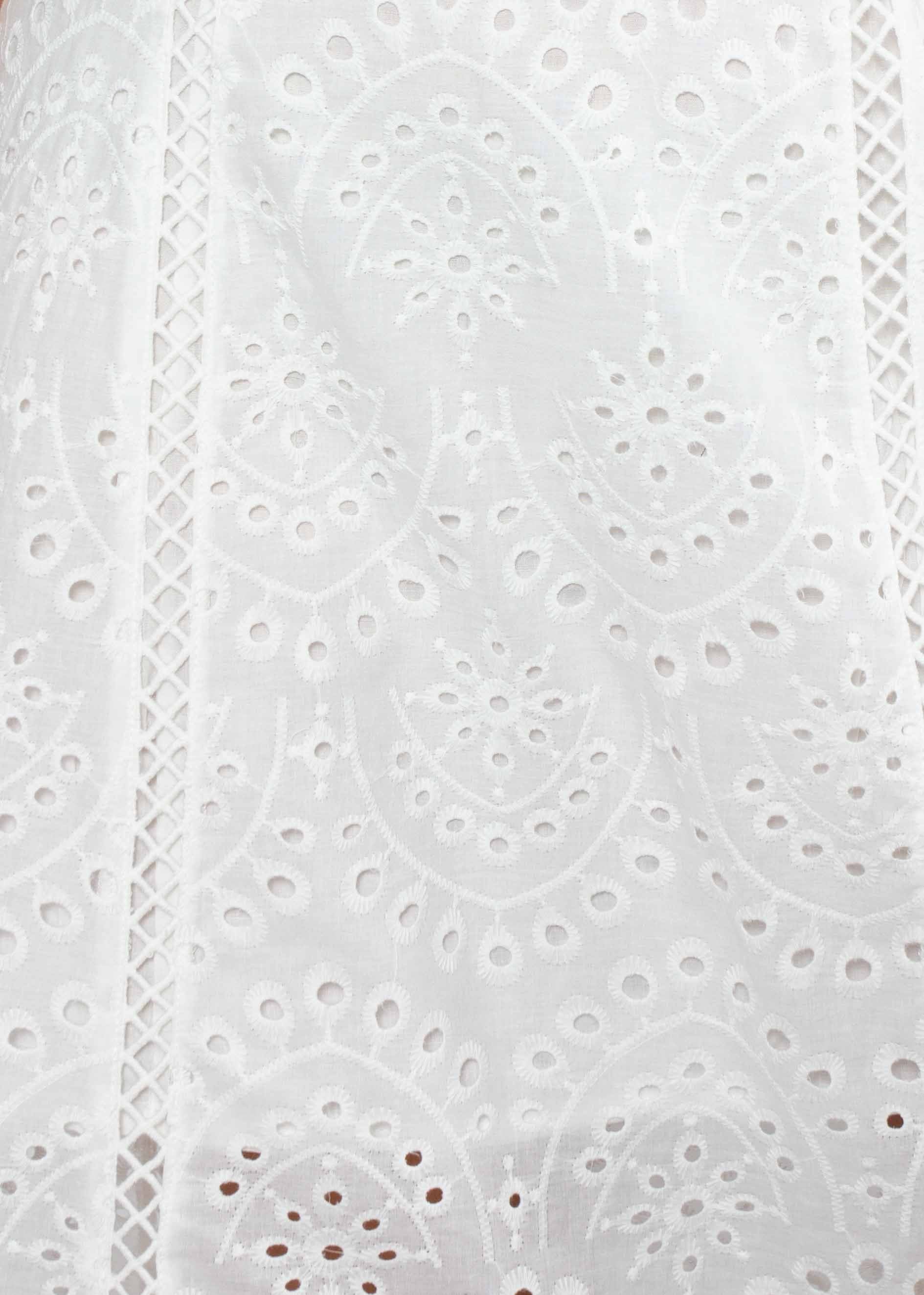 Marlow Midi Dress - White Anglaise