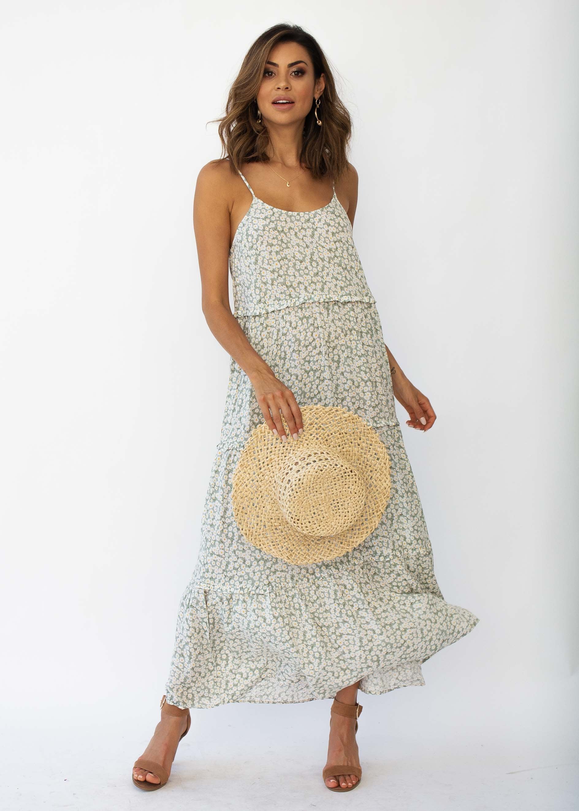 Alani Maxi Dress - Sage Floral