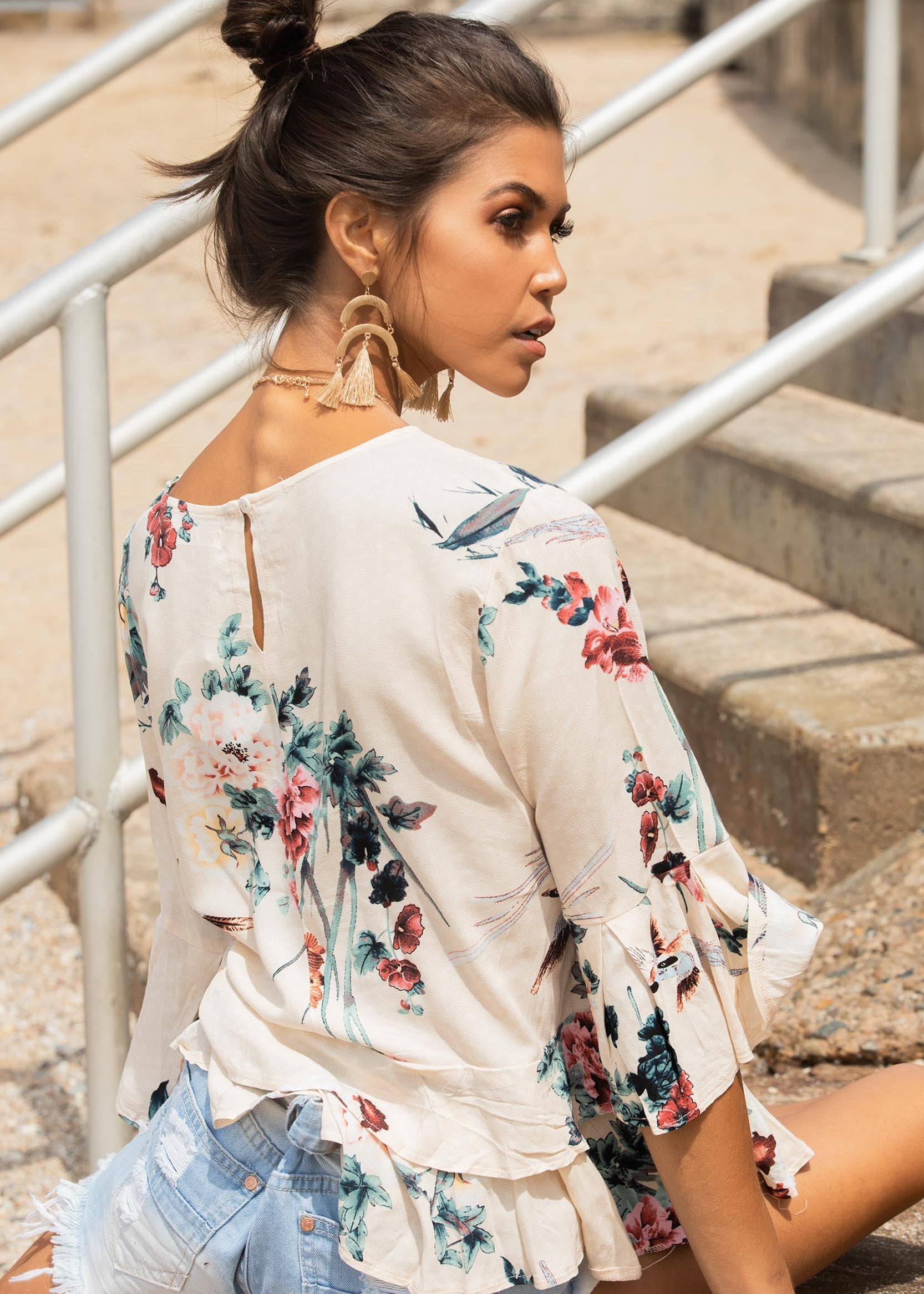 Little Do You Know Blouse - Peony
