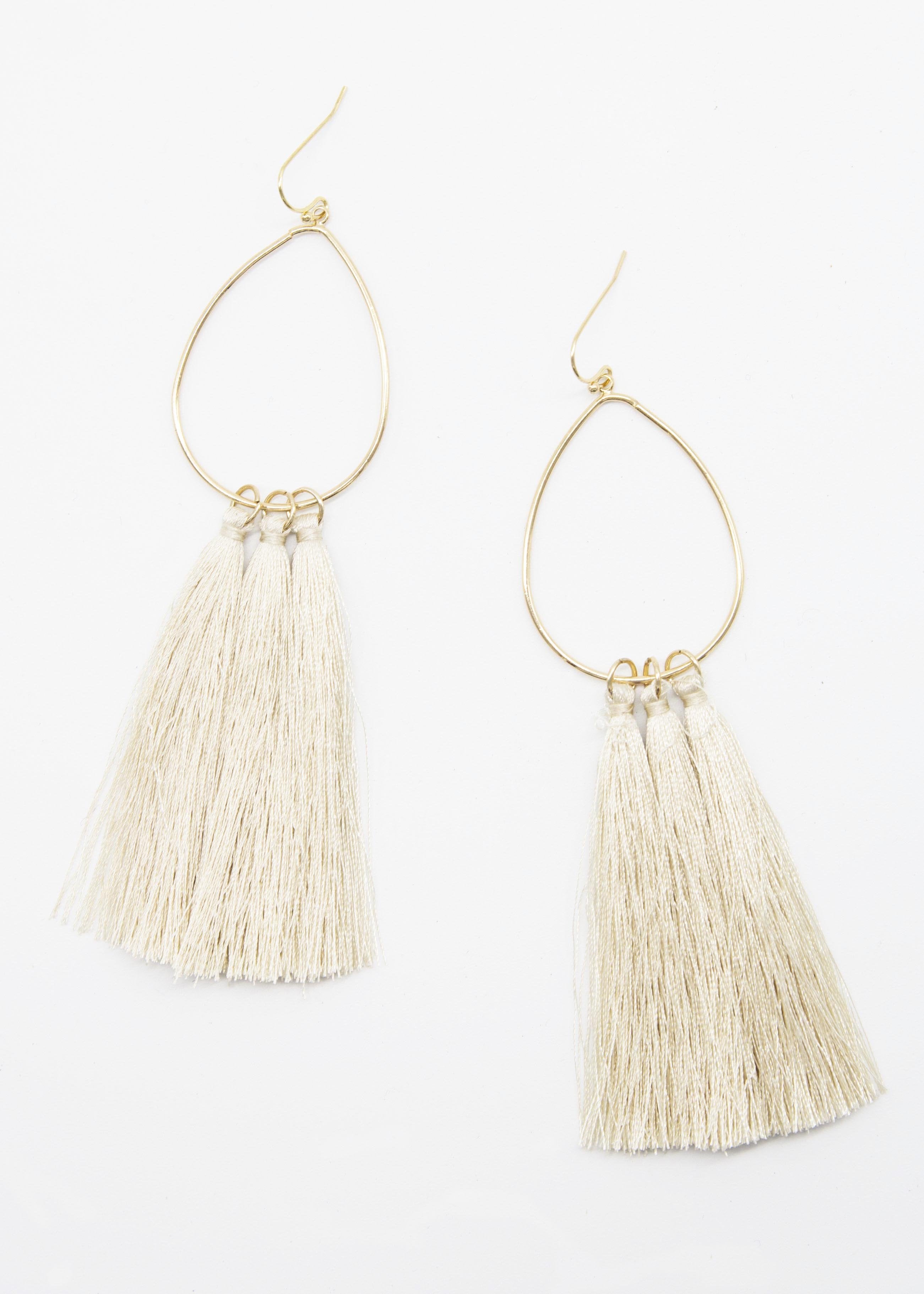 Paige Earrings - Beige