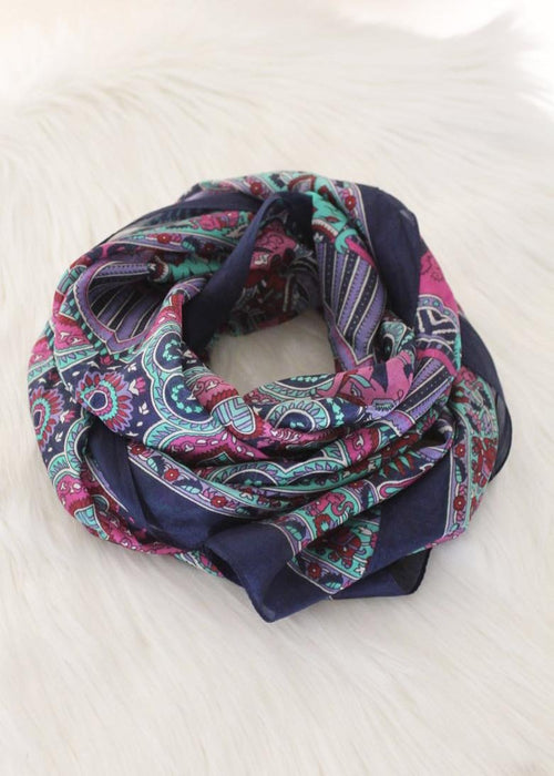 Sambar Silk Scarf - Blue/Green