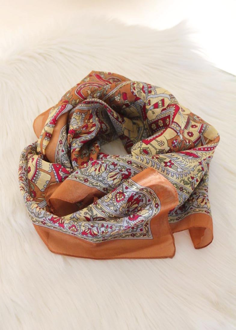 Sambar Silk Scarf - Gold