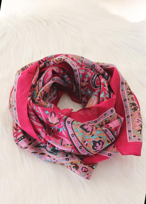 Sambar Silk Scarf - Pink