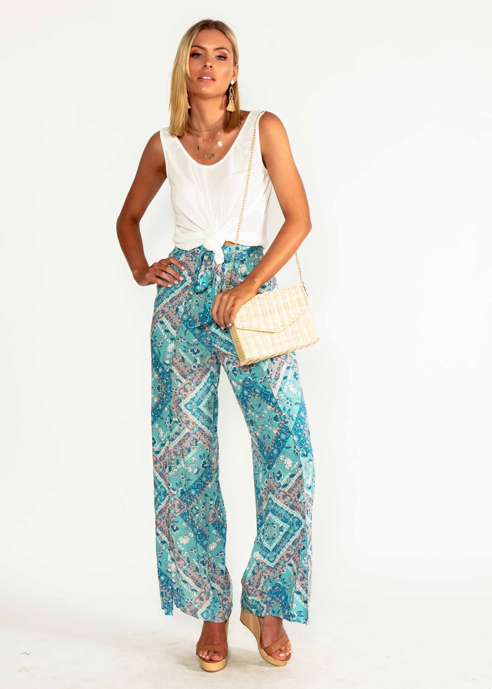 This Feeling Pants - Mint Paisley