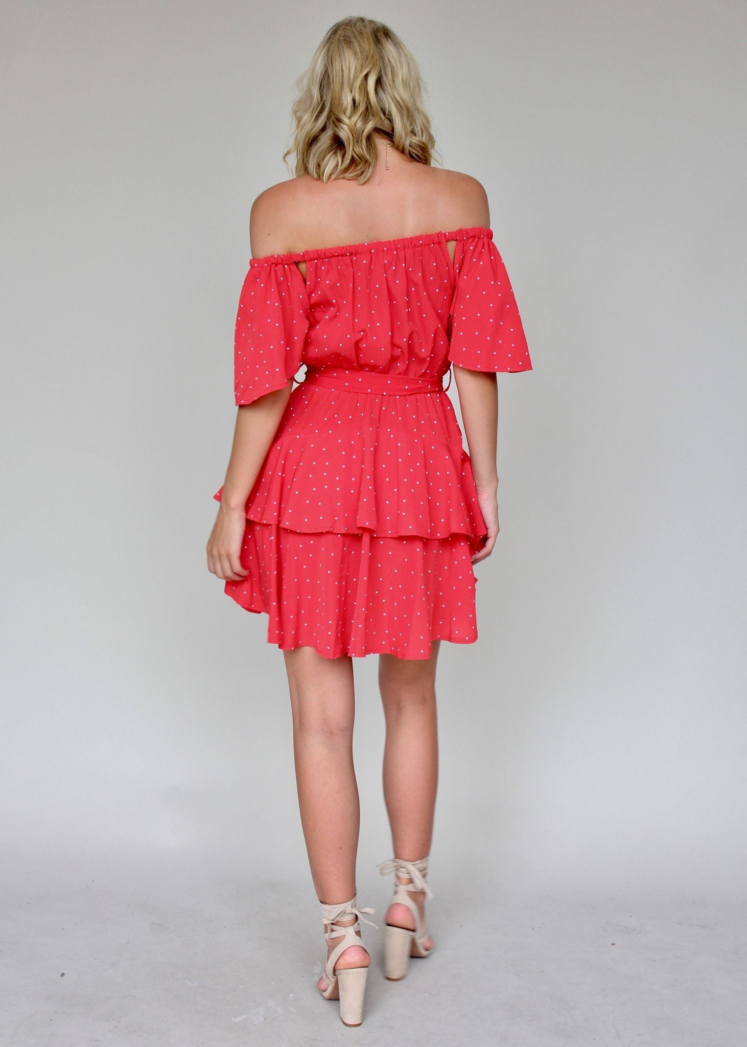 Tropicali Swing Dress - Red Polka