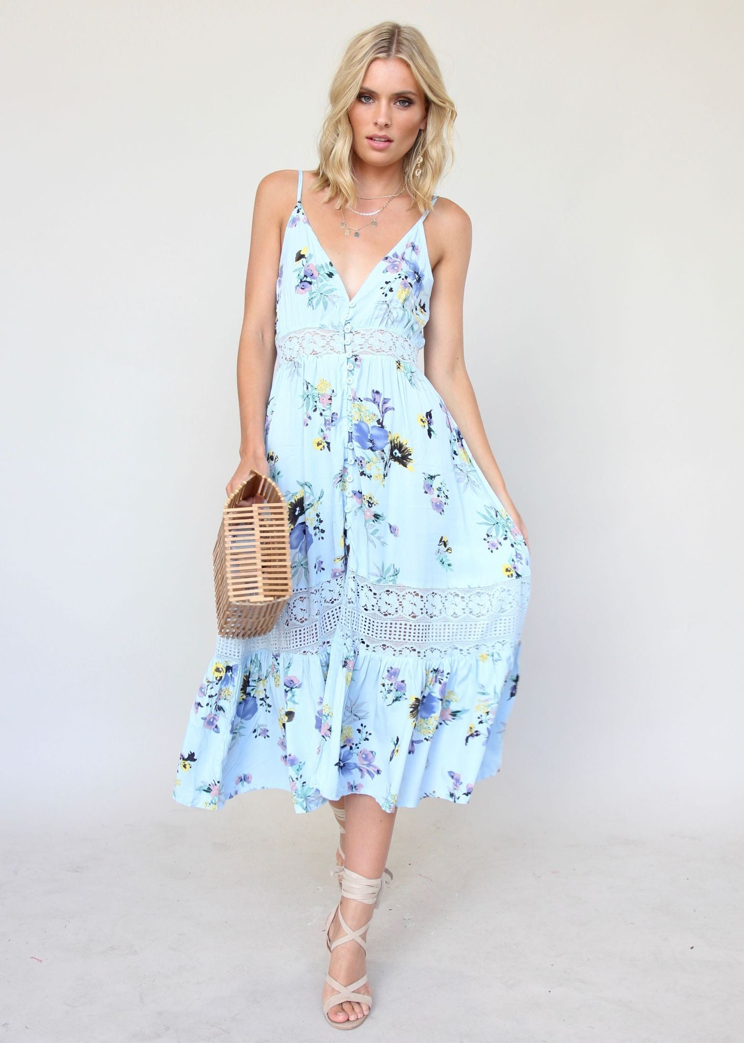 About The Weekend Midi Dress - Light Blue