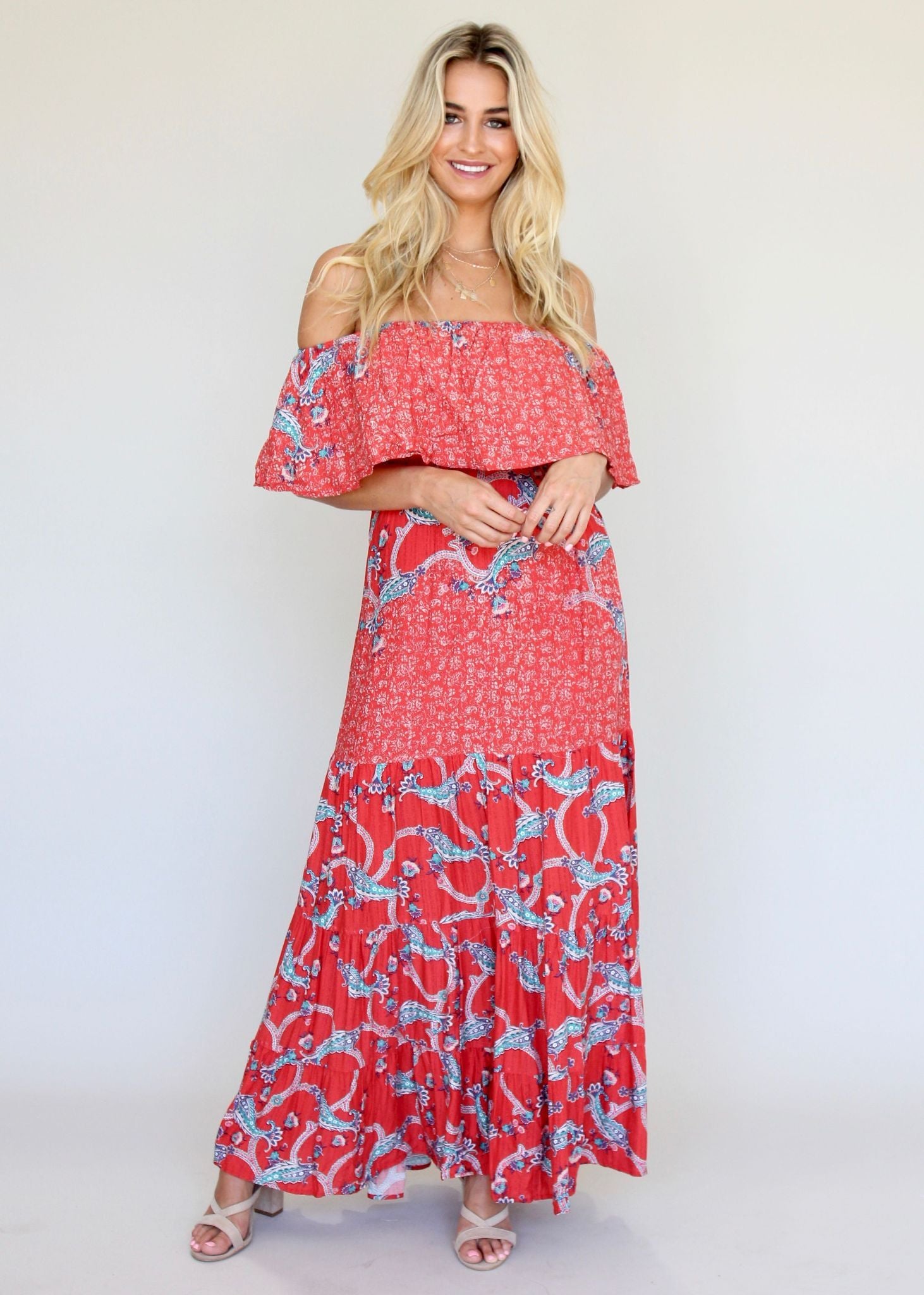 Power Of Colour Dress - Red Paisley