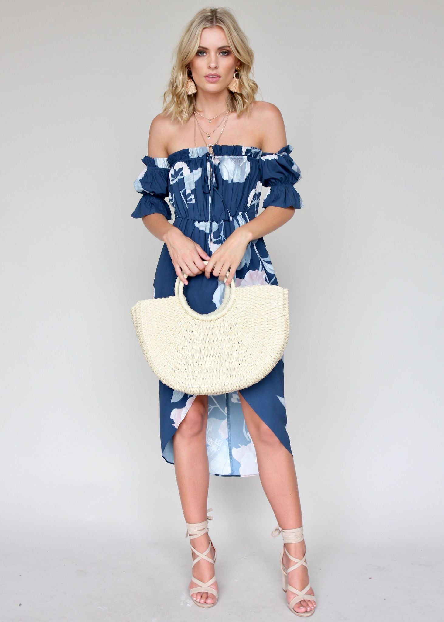 Kiss & Tell Midi Dress - Lapis