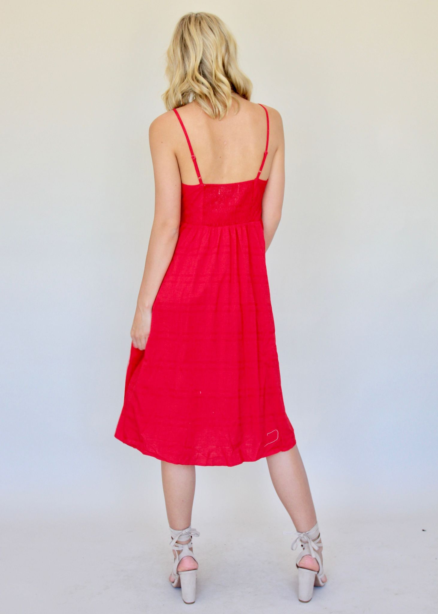 Utopia Midi Dress - Red