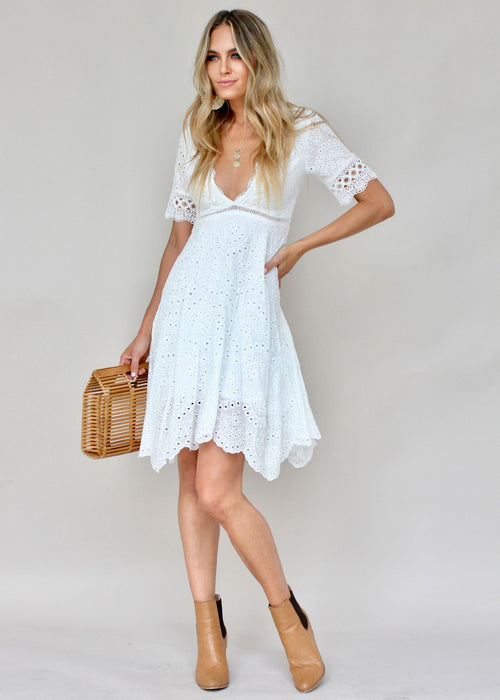 Crystal Coast Midi Dress - White