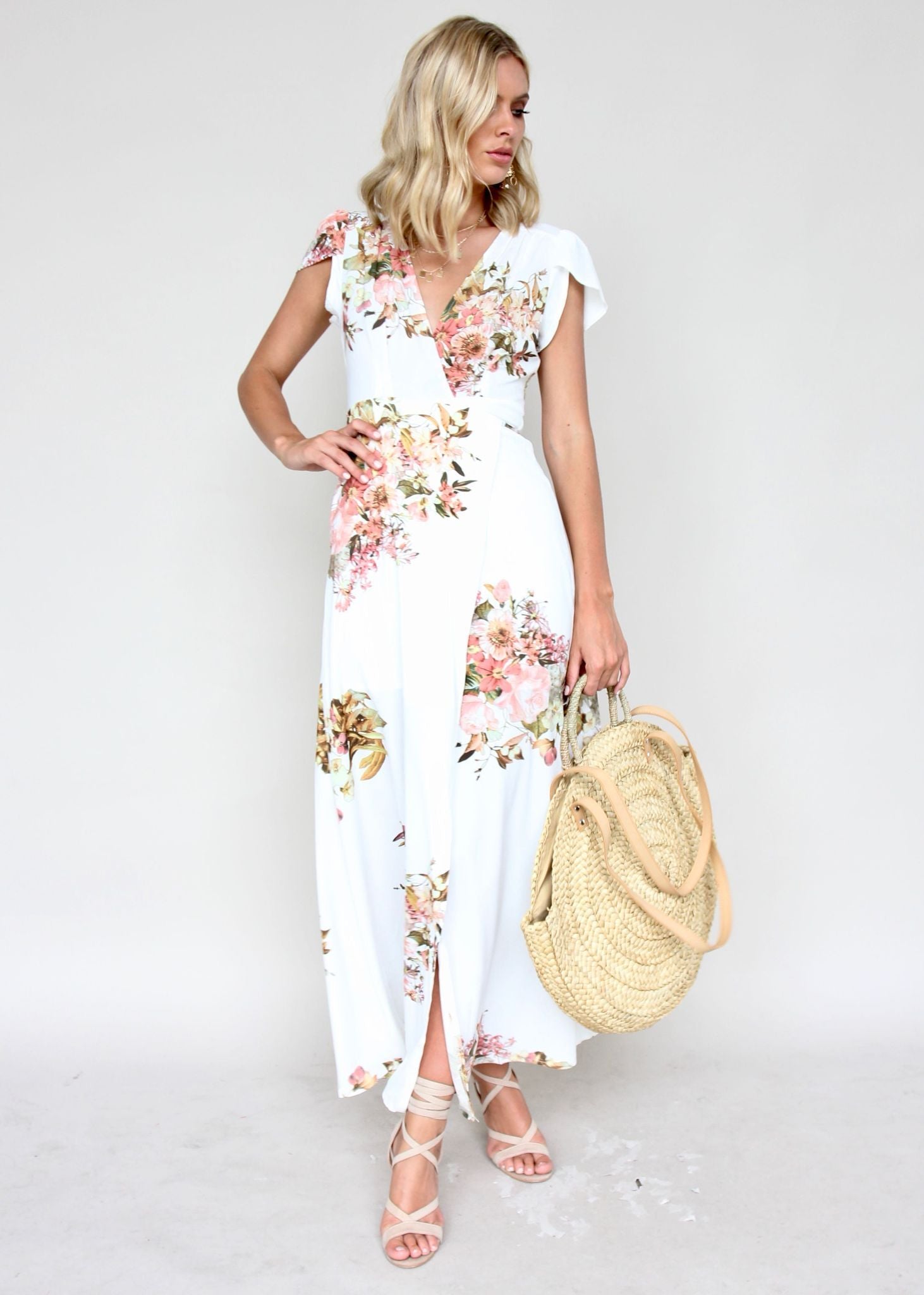 South Branch Wrap Maxi Dress - Lillies