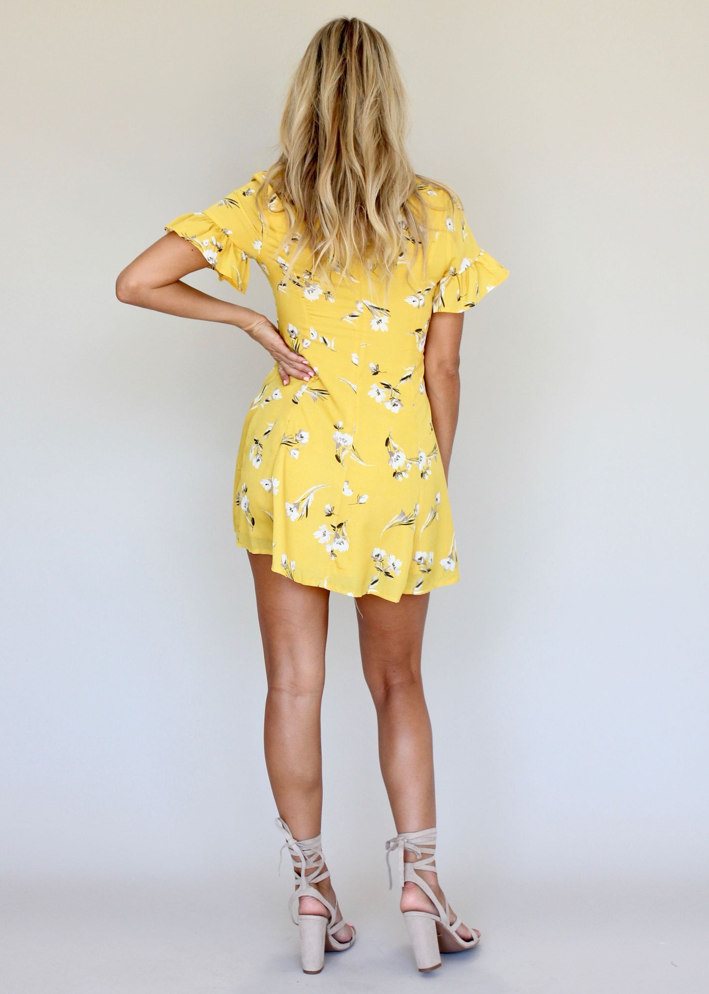 Step Ahead Dress - Yellow Floral