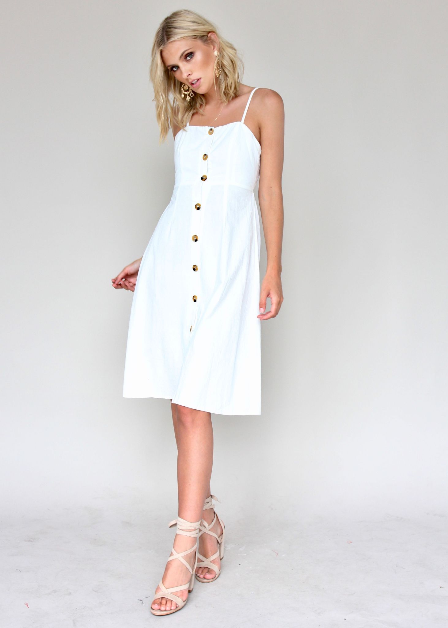 Set It Off Midi Dress - White