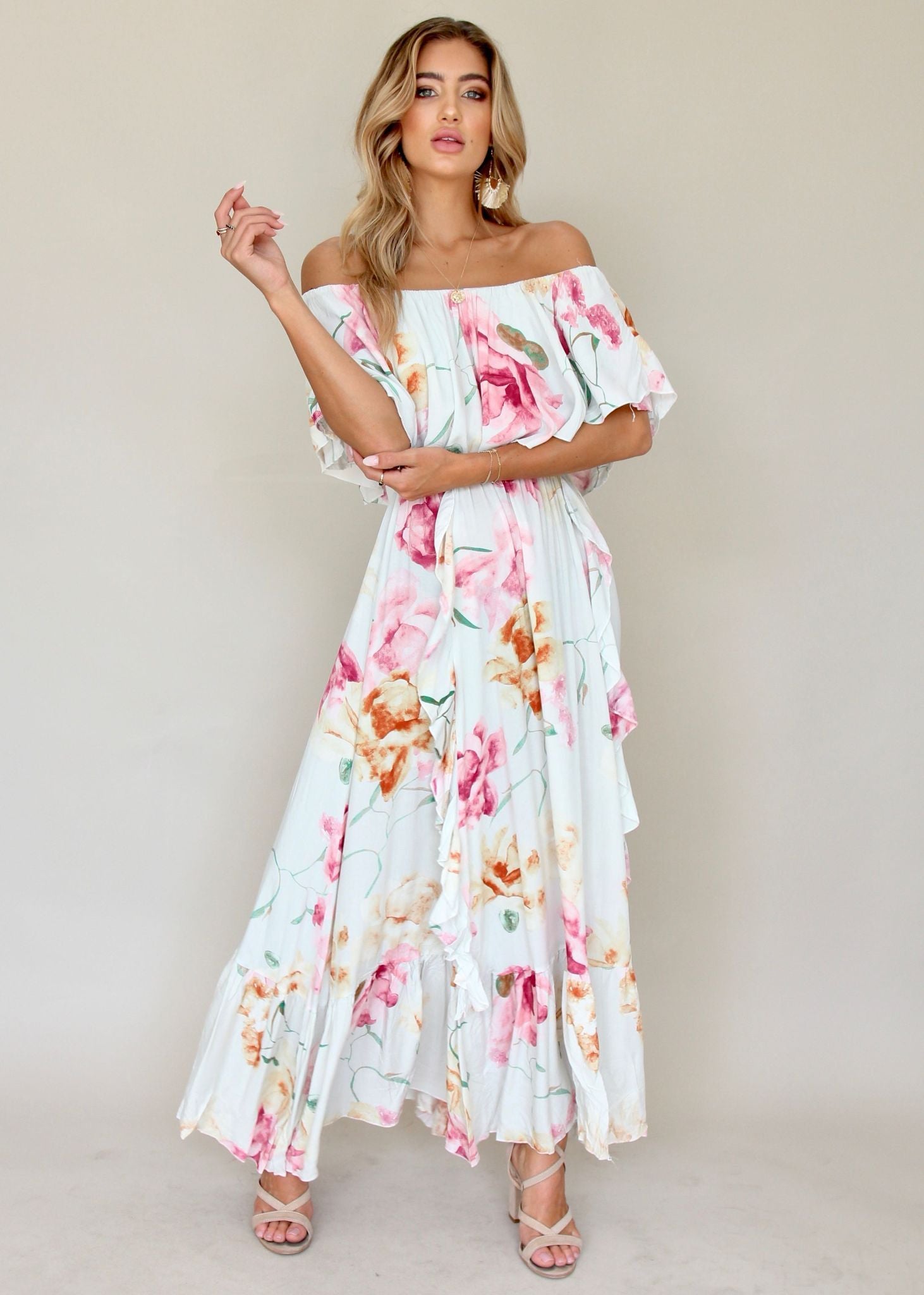 Georgie Off Shoulder Maxi Dress - Selena