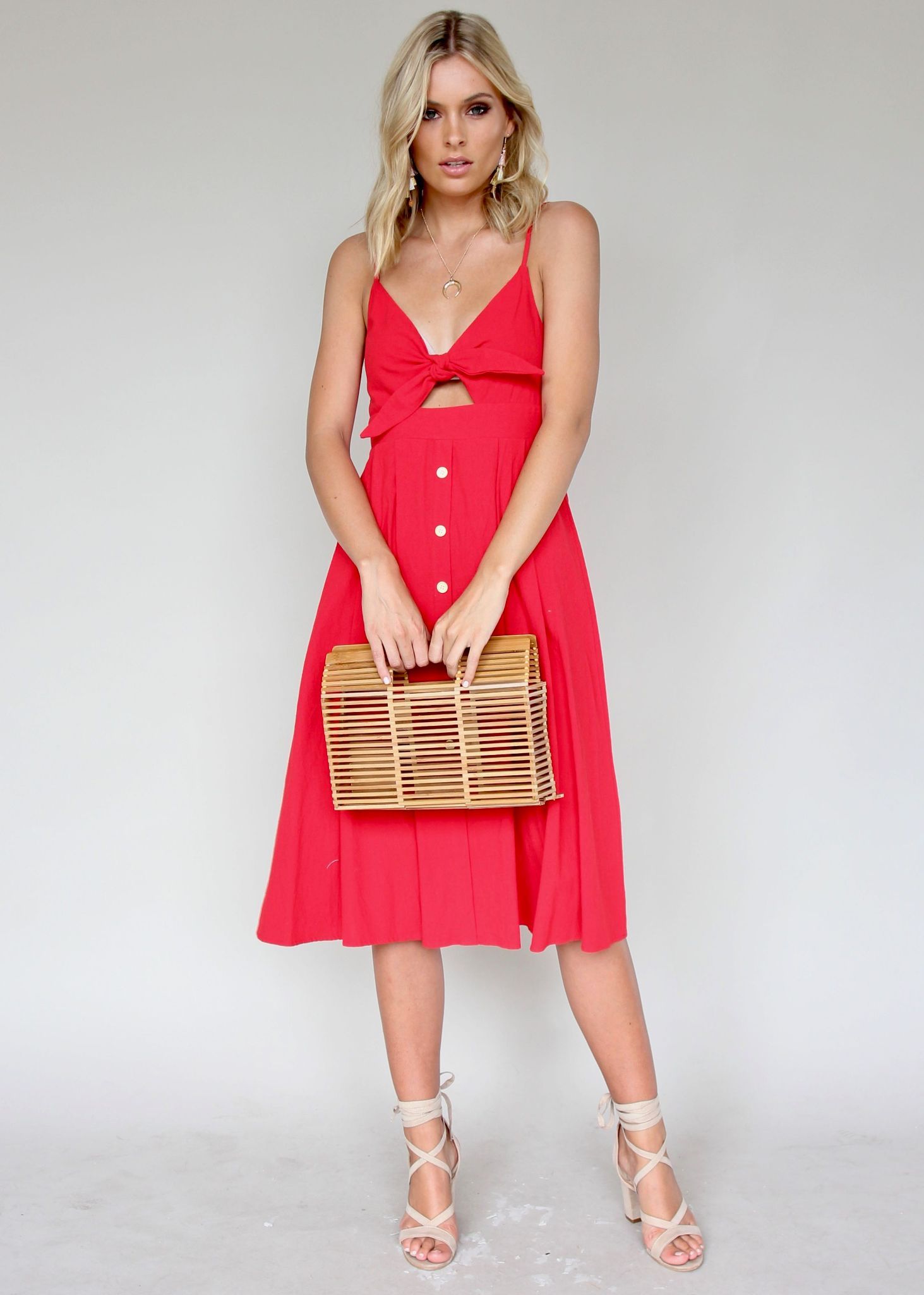 Big City Midi Dress - Red