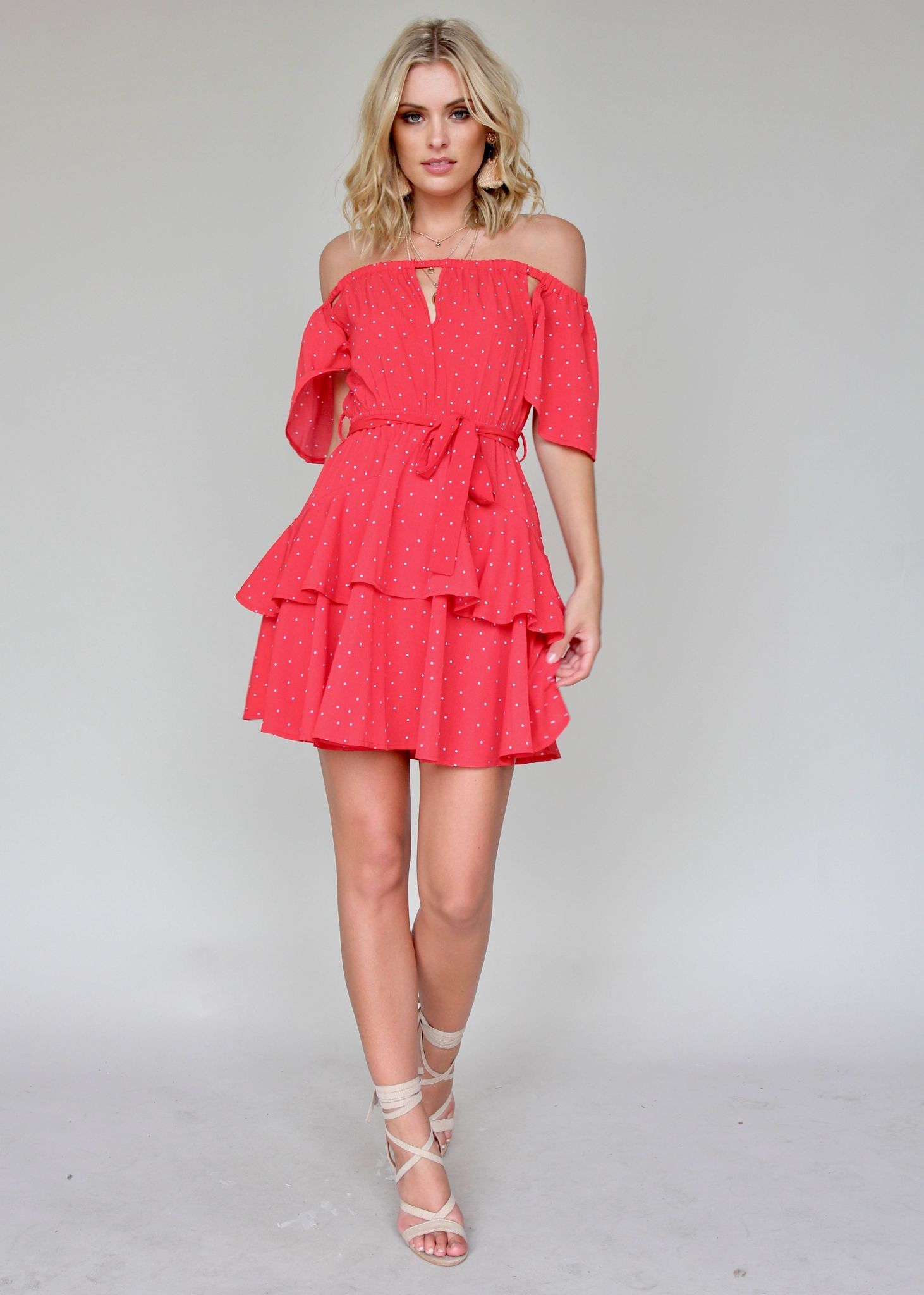 Tropicali Swing Dress - Red Polka
