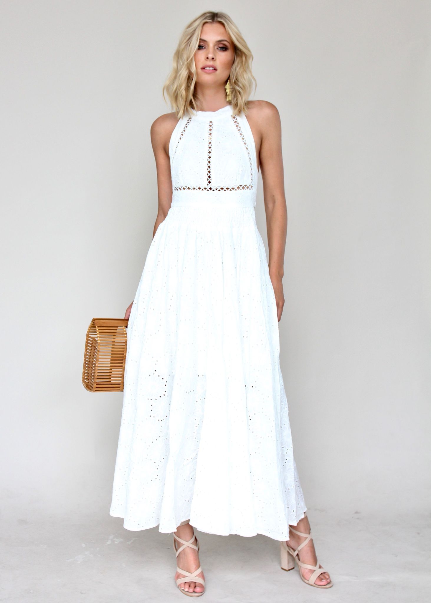 Break Of Dawn Maxi - Flower White Embroidered