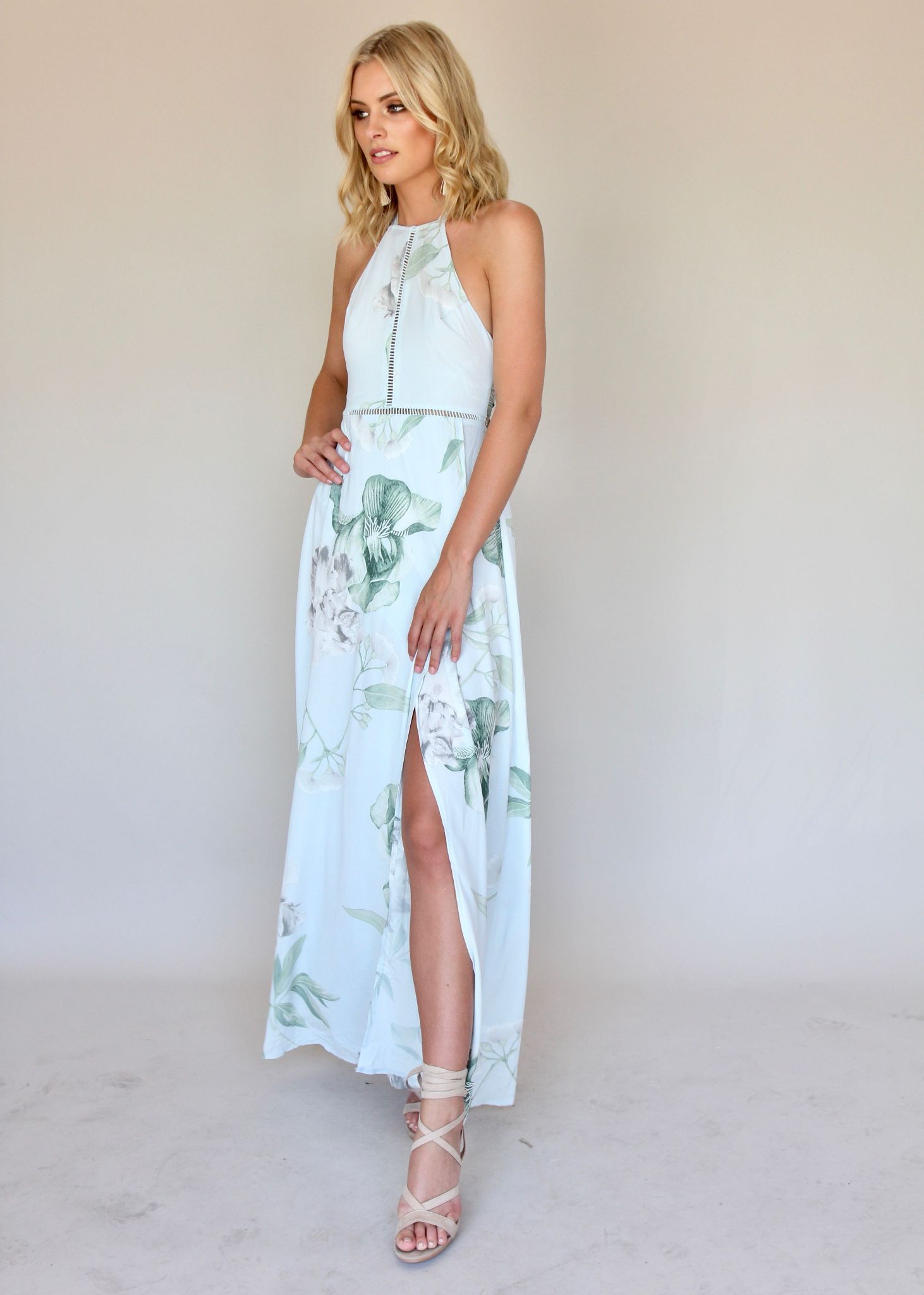 Heart Of Glass Maxi Dress - Sky Blue