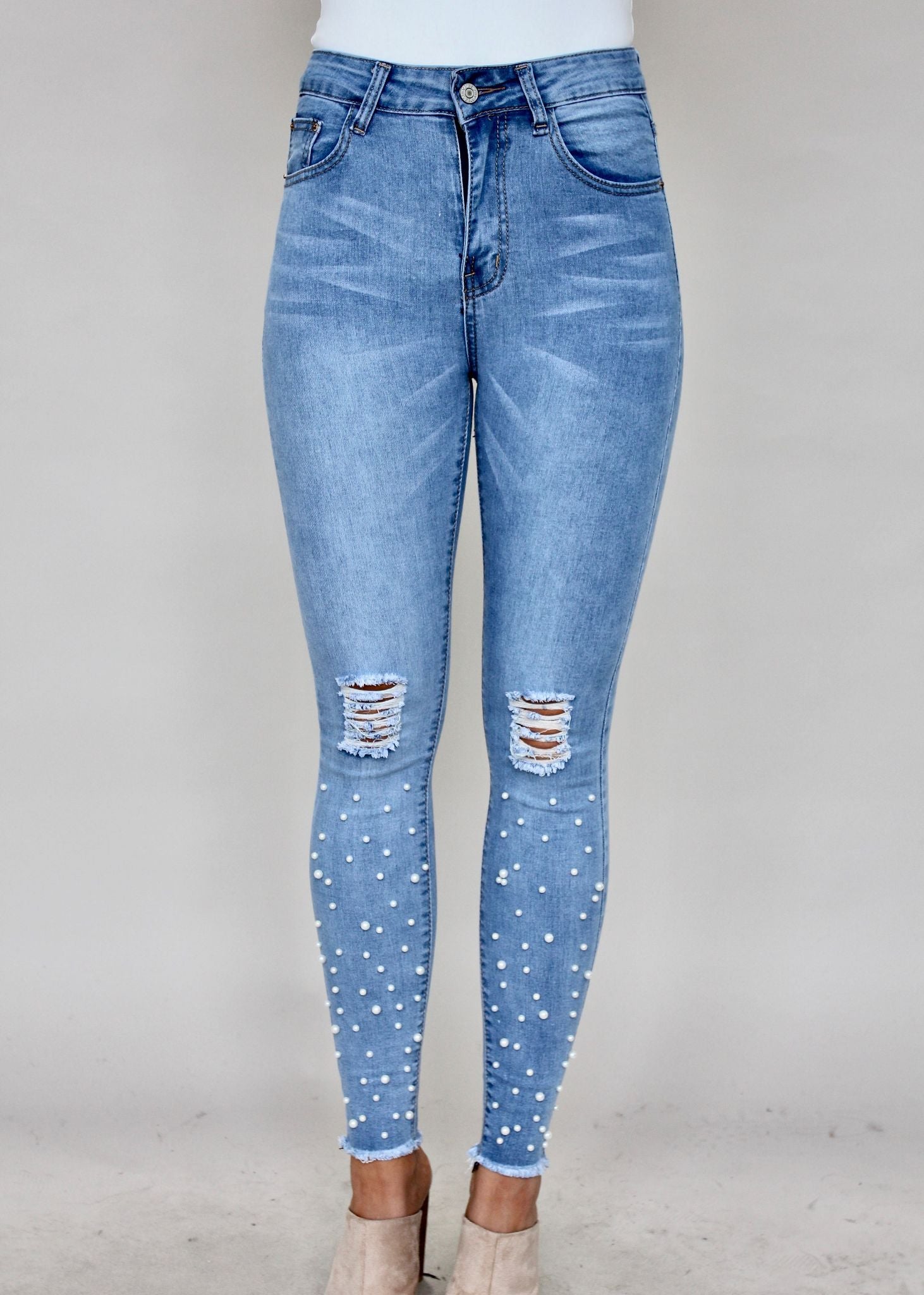 Love Always Pearl Jeans - Light Blue