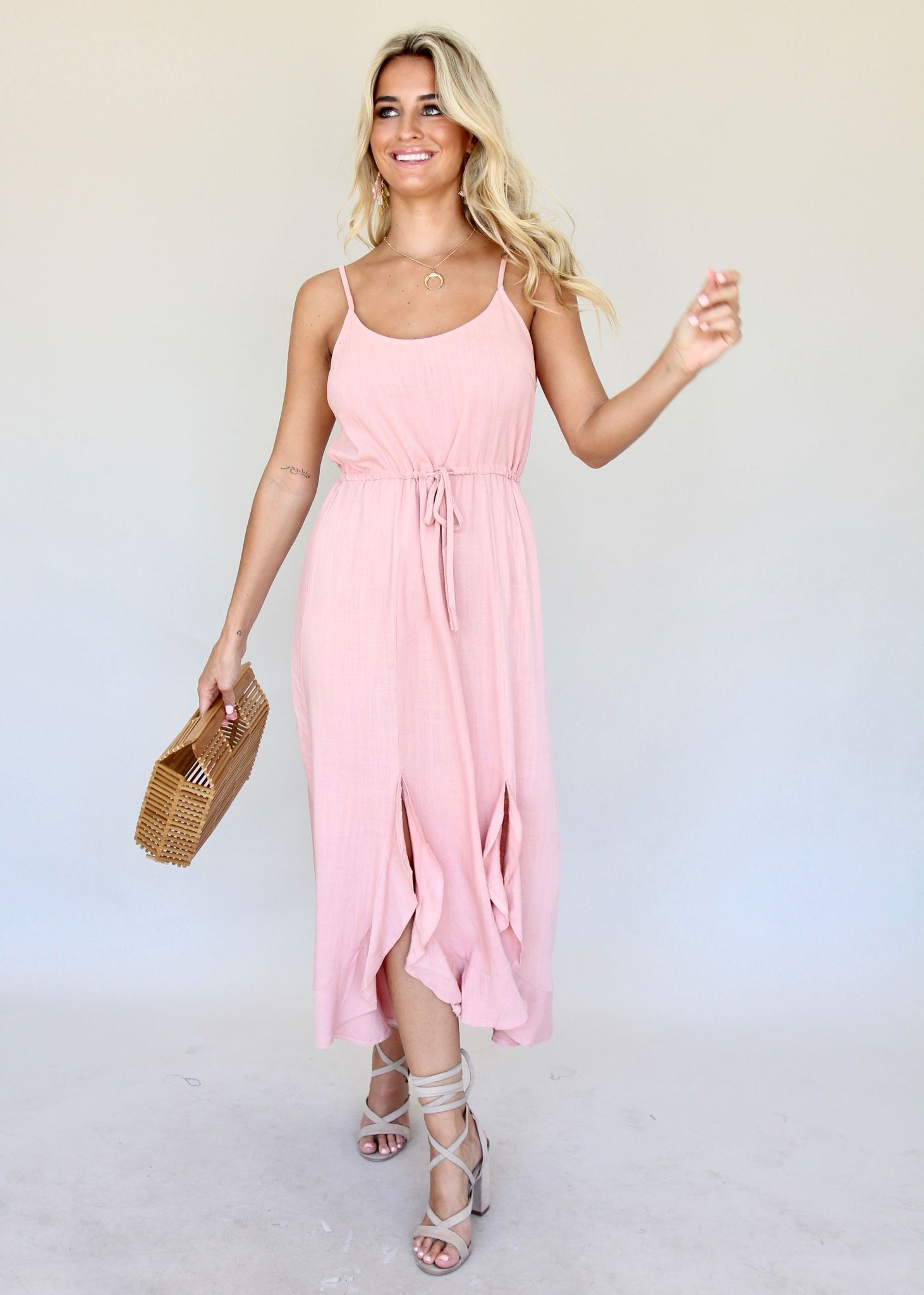 Dreamy Ways Midi Dress - Dusty Pink