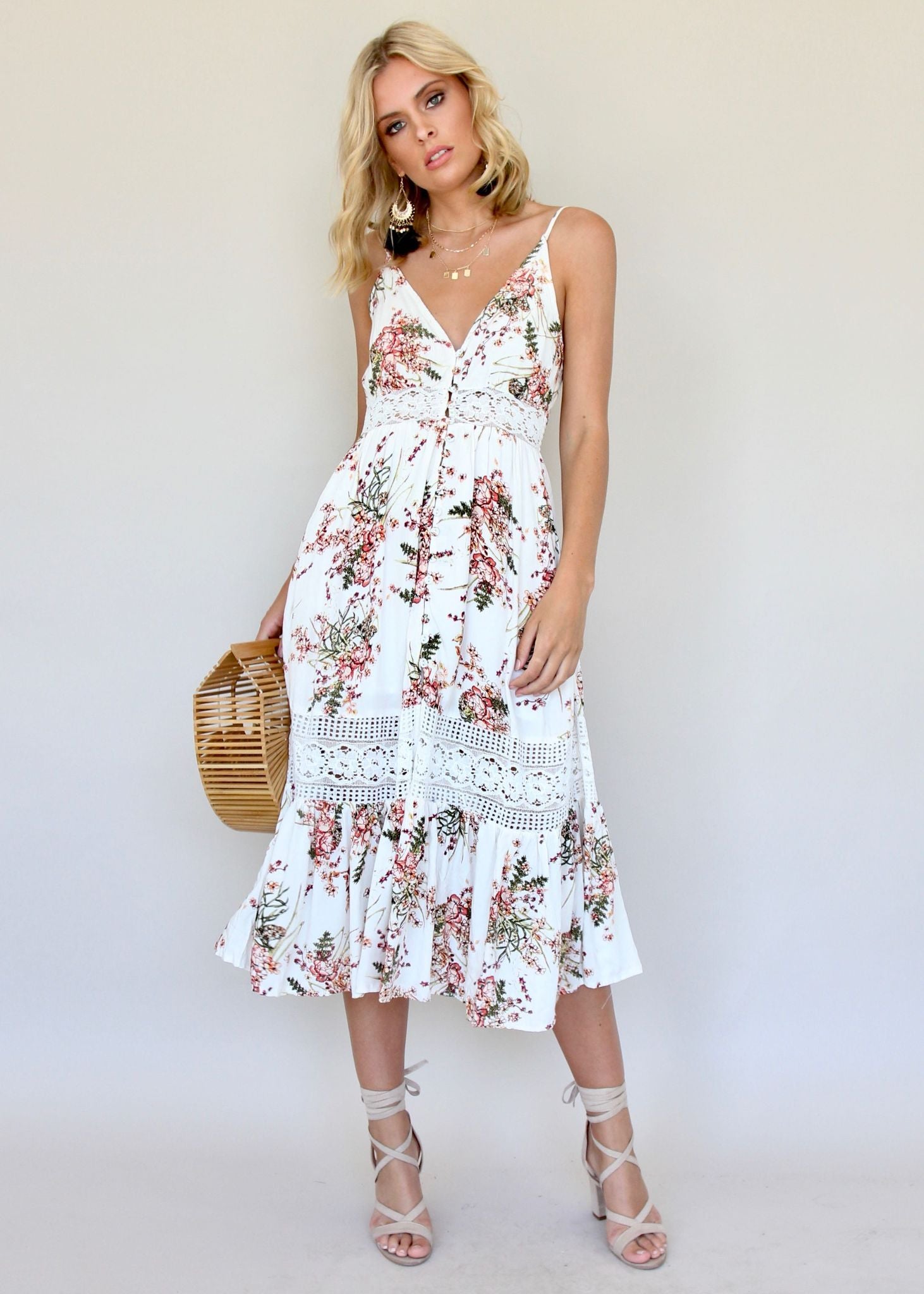 About The Weekend Midi Dress - White Splendour