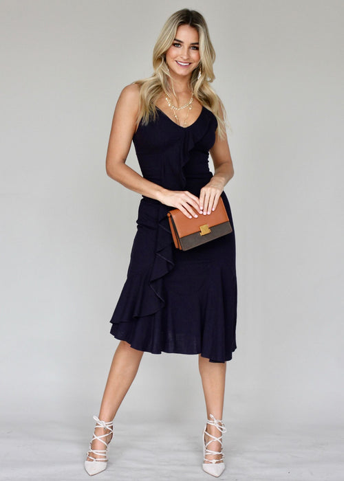Leela Midi Dress - Navy