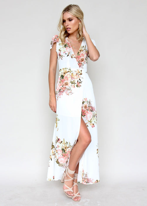 South Branch Wrap Maxi Dress - Lillies