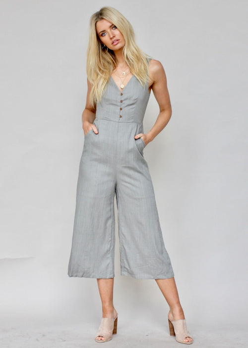 Daxton Pantsuit - Khaki Grey