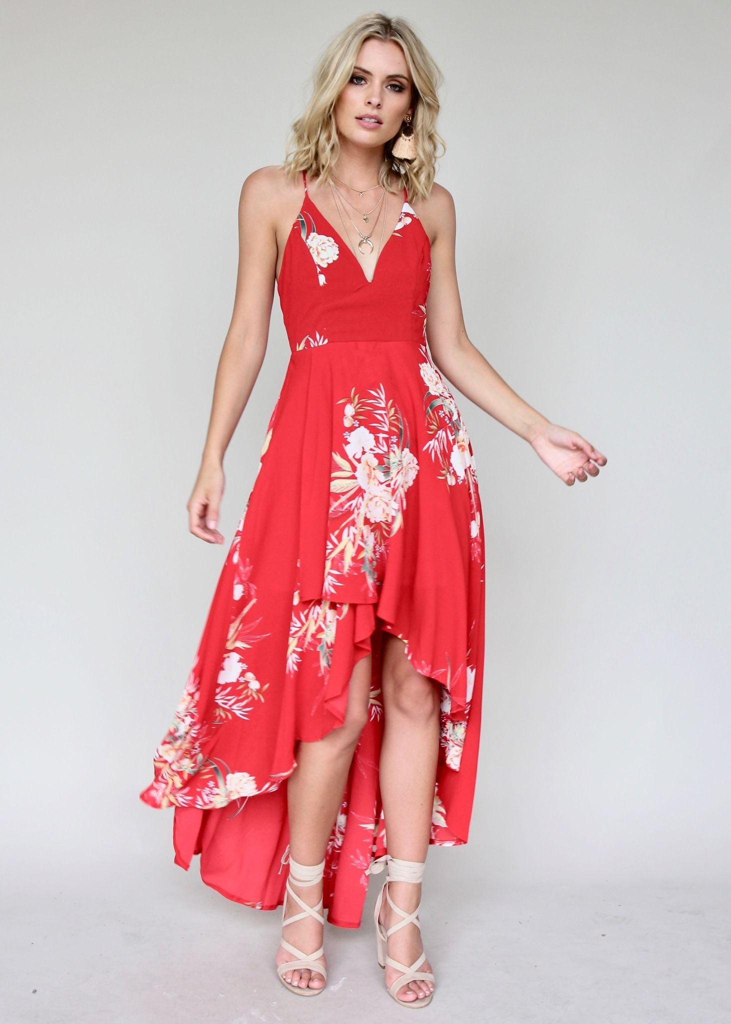 Homebound Maxi Dress - Red